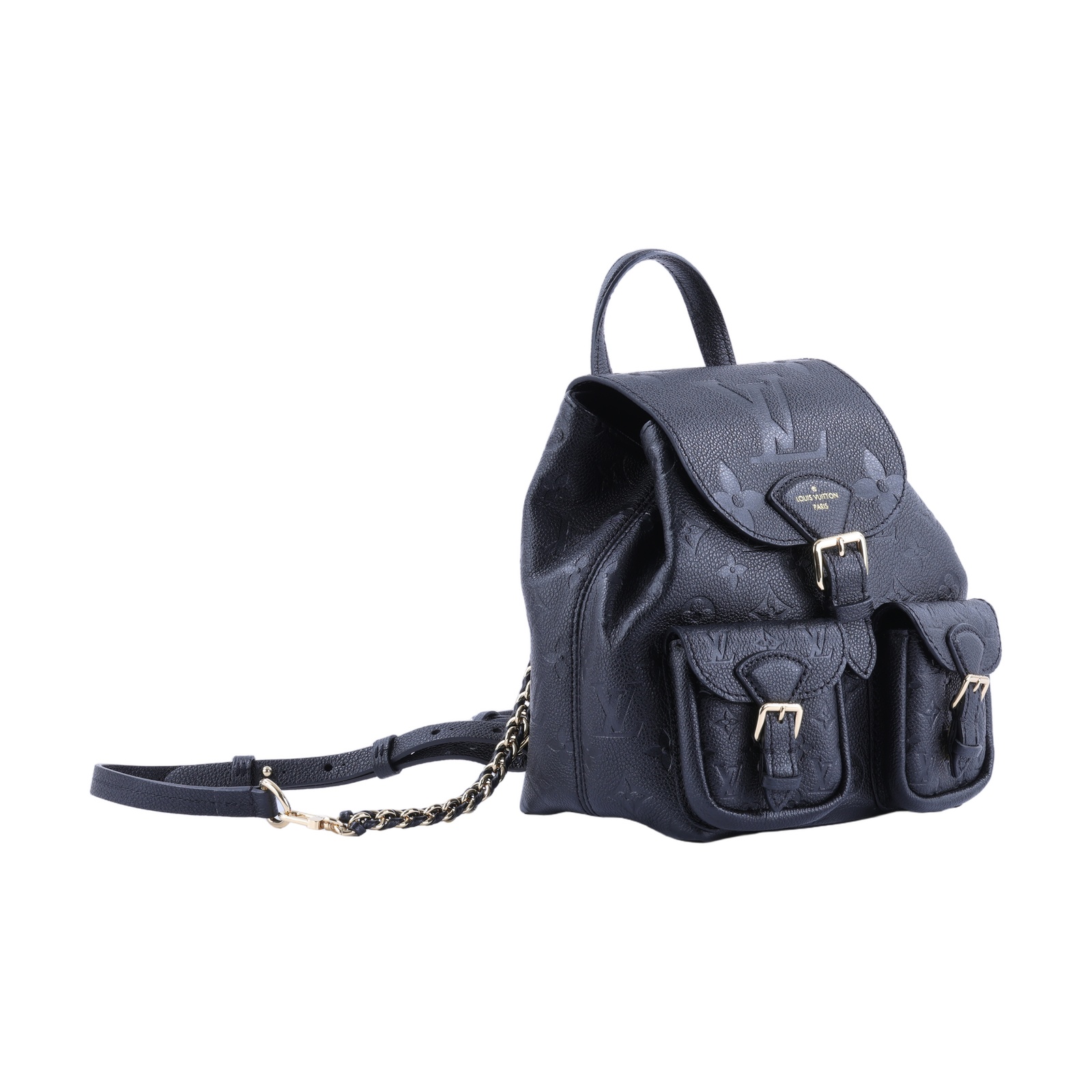 路易威登 LOUIS VUITTON Backup 後背包 黑色 M47072 晶片款 黑原花壓紋後背包 原廠盒子/防塵袋