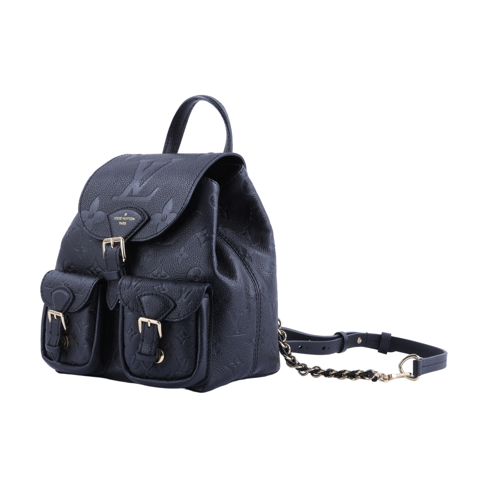 路易威登 LOUIS VUITTON Backup 後背包 黑色 M47072 晶片款 黑原花壓紋後背包 原廠盒子/防塵袋
