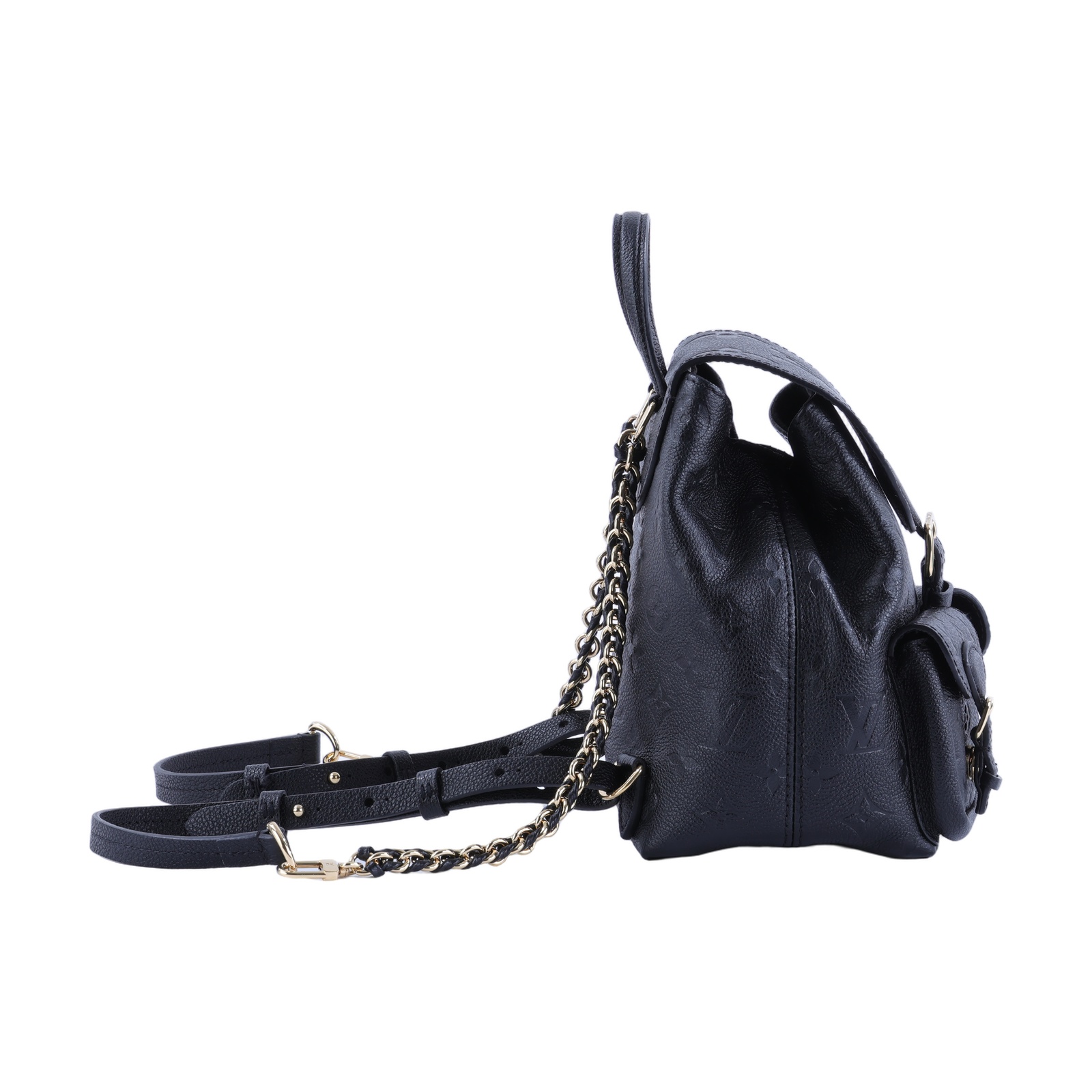 路易威登 LOUIS VUITTON Backup 後背包 黑色 M47072 晶片款 黑原花壓紋後背包 原廠盒子/防塵袋