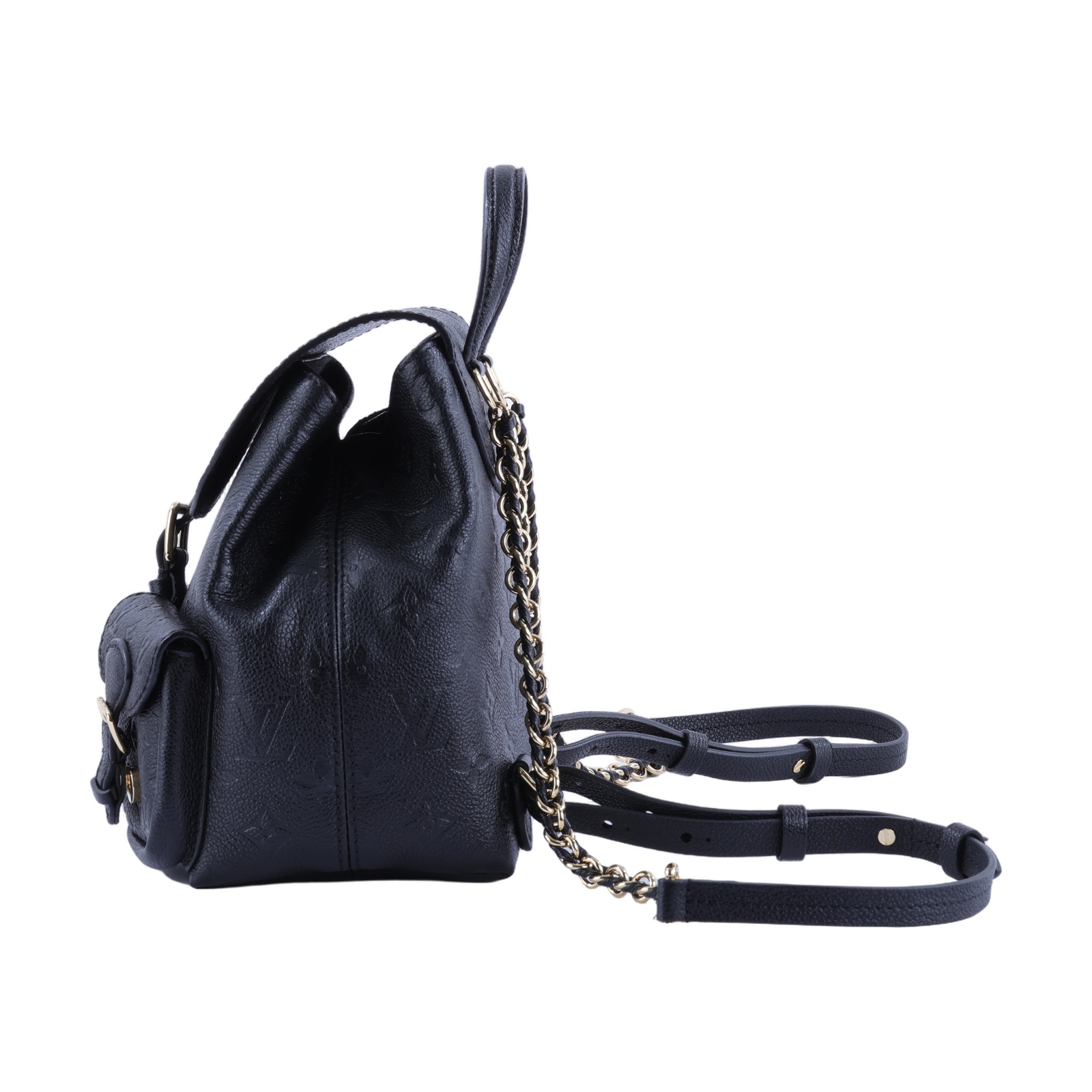路易威登 LOUIS VUITTON Backup 後背包 黑色 M47072 晶片款 黑原花壓紋後背包 原廠盒子/防塵袋