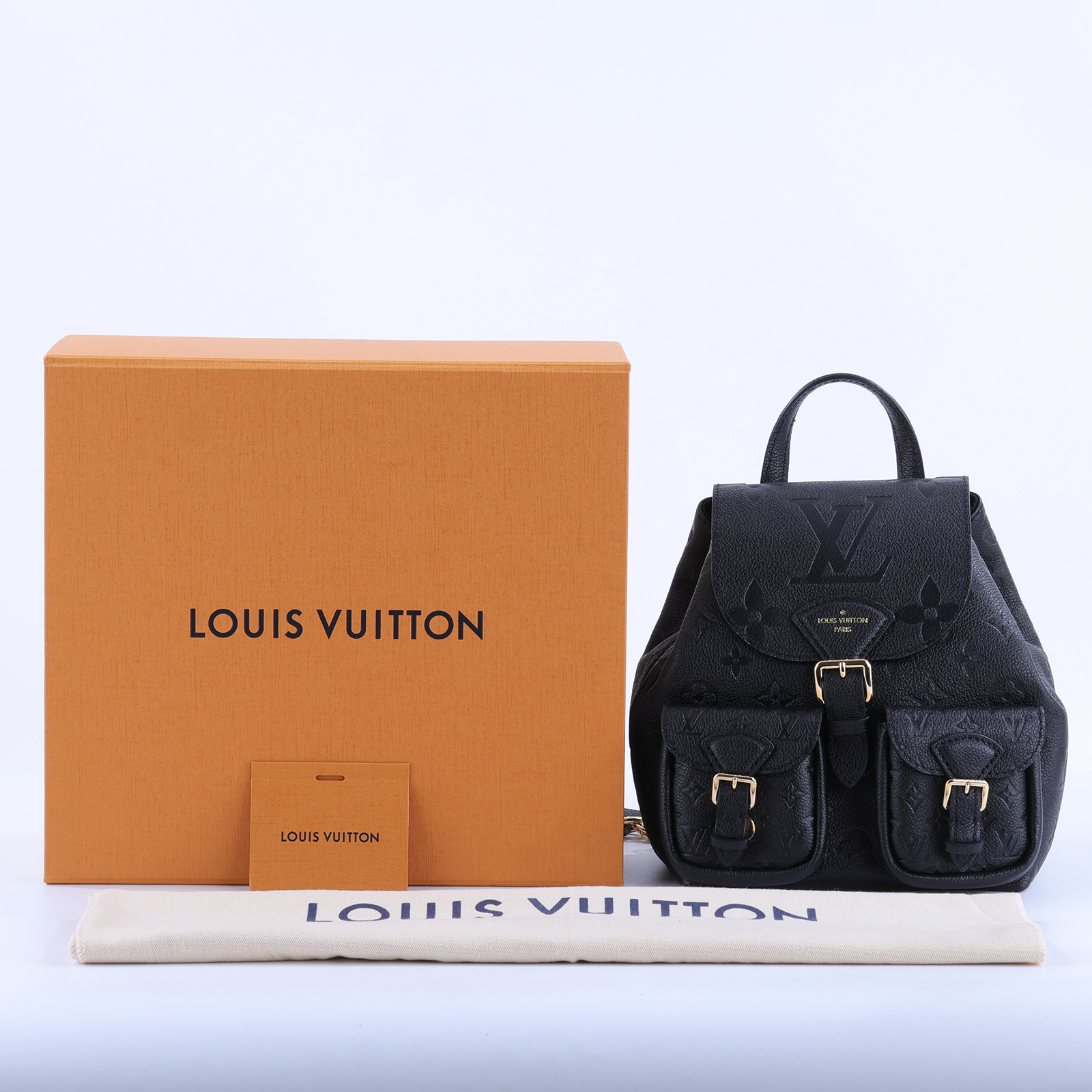 路易威登 LOUIS VUITTON Backup 後背包 黑色 M47072 晶片款 黑原花壓紋後背包 原廠盒子/防塵袋