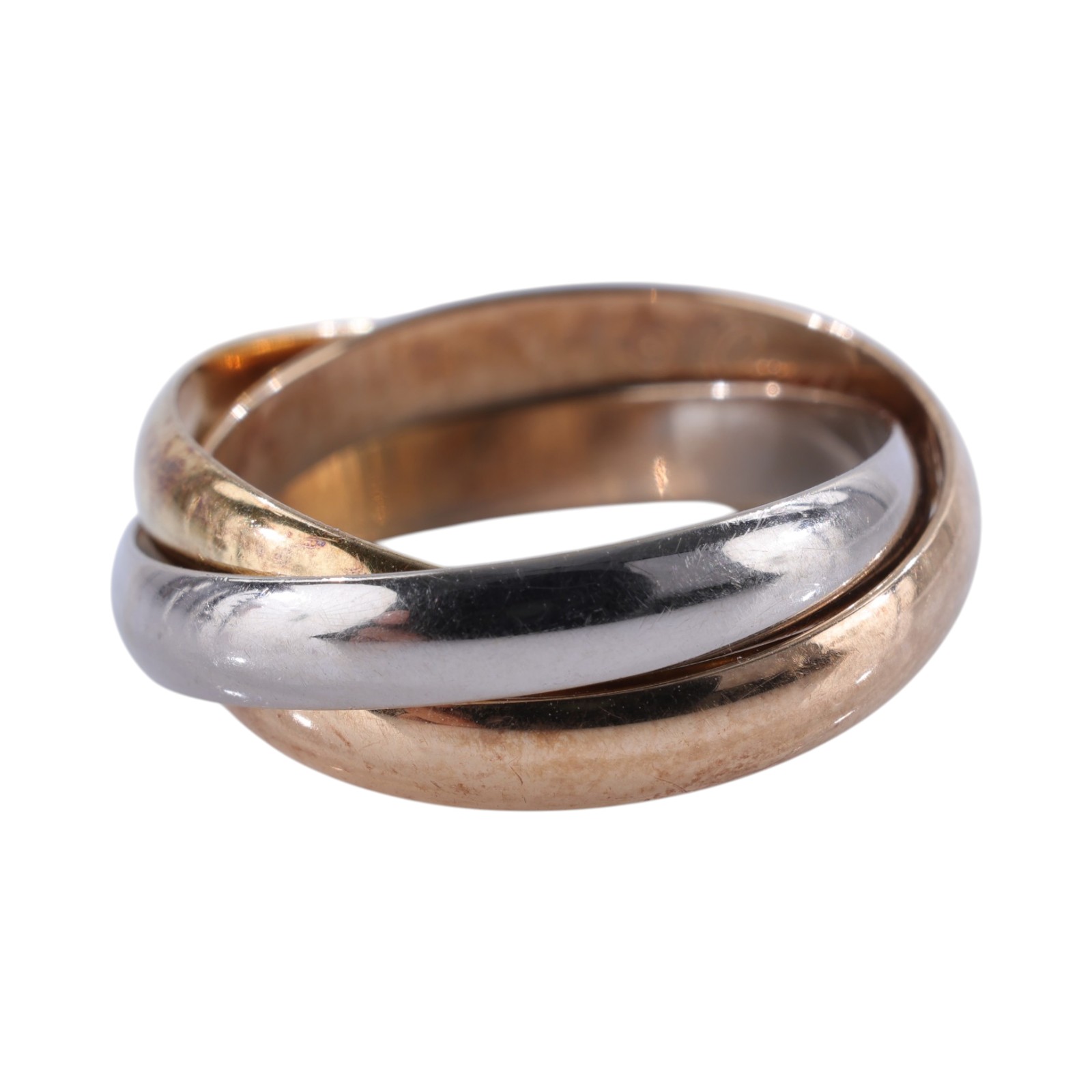 卡地亞 CARTIER Trinity 戒指  K18 TRINITY 三環戒指#46 原廠盒子/保書