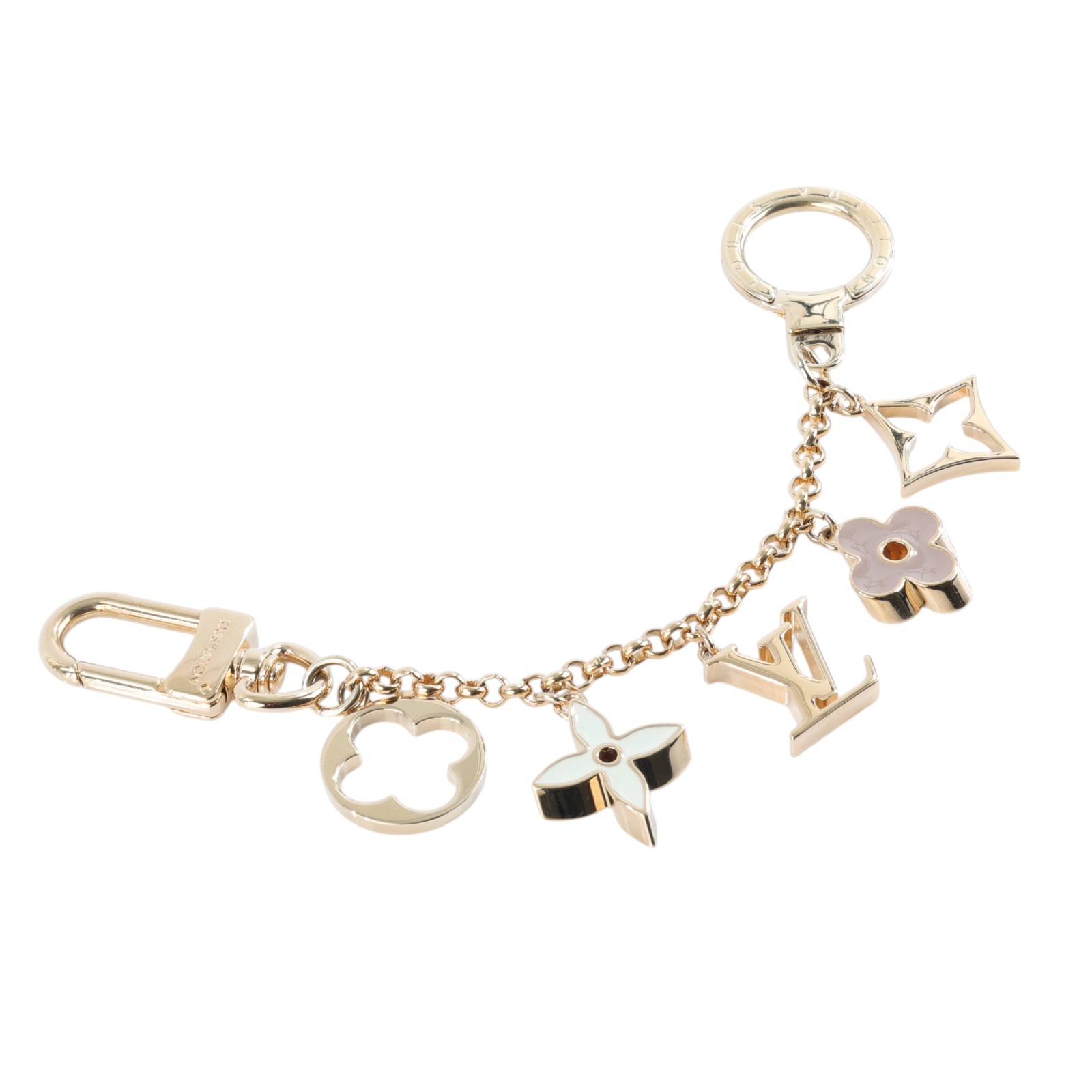 路易威登 LOUIS VUITTON Fleur de Monogram 包包鏈帶 吊飾 包掛 M01413  原廠盒子/防塵袋