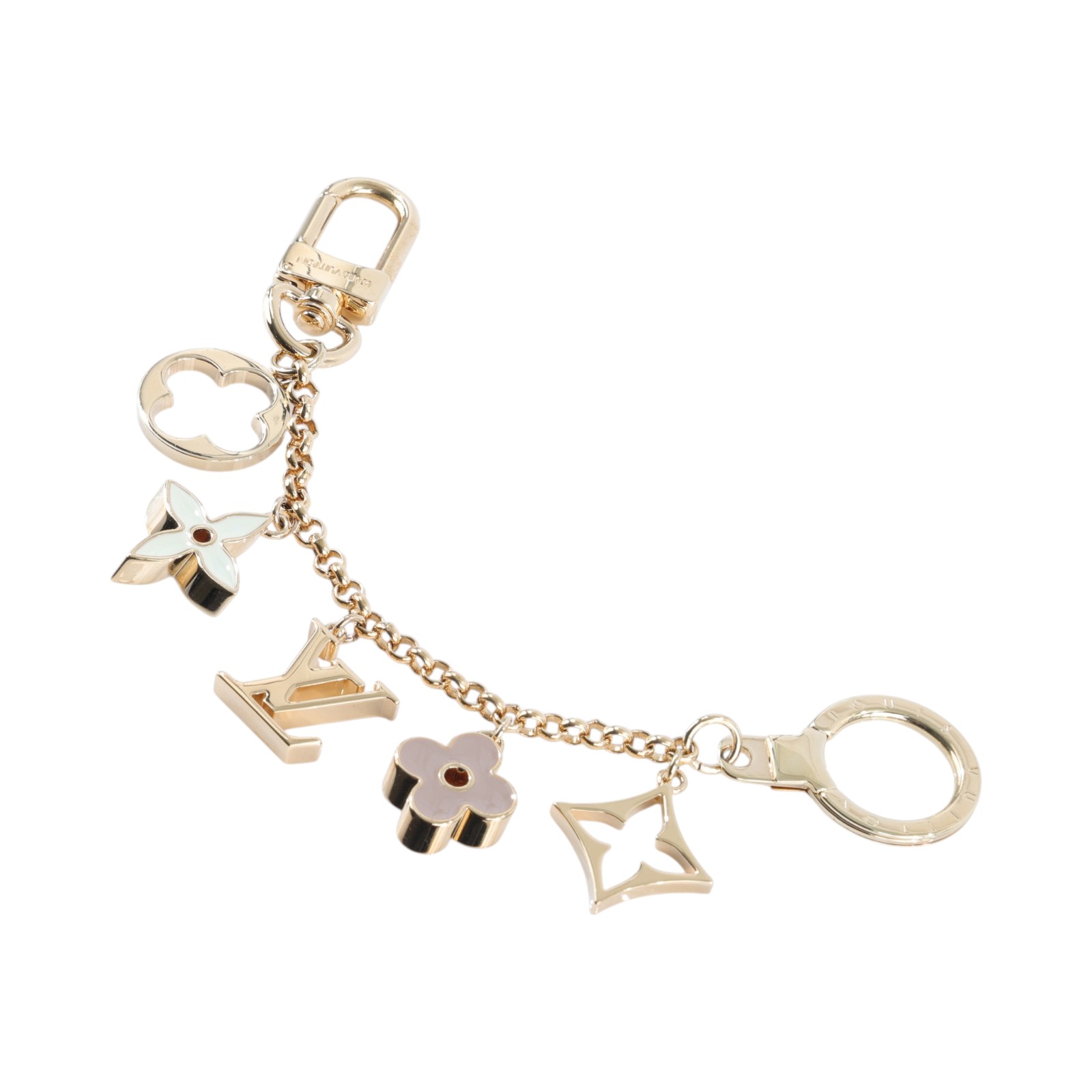 路易威登 LOUIS VUITTON Fleur de Monogram 包包鏈帶 吊飾 包掛 M01413  原廠盒子/防塵袋