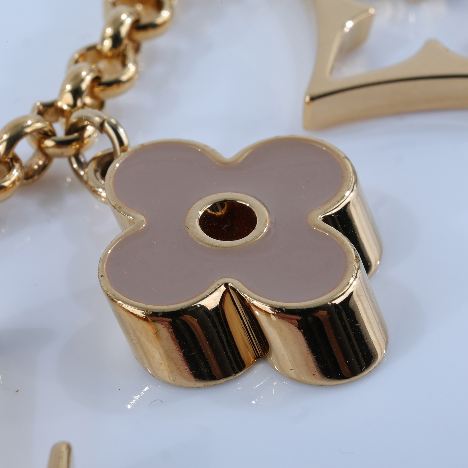 路易威登 LOUIS VUITTON Fleur de Monogram 包包鏈帶 吊飾 包掛 M01413  原廠盒子/防塵袋