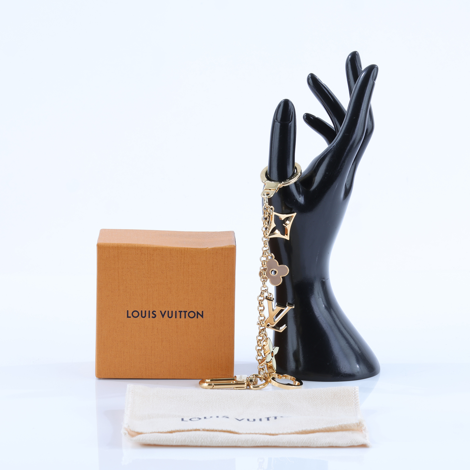 路易威登 LOUIS VUITTON Fleur de Monogram 包包鏈帶 吊飾 包掛 M01413  原廠盒子/防塵袋