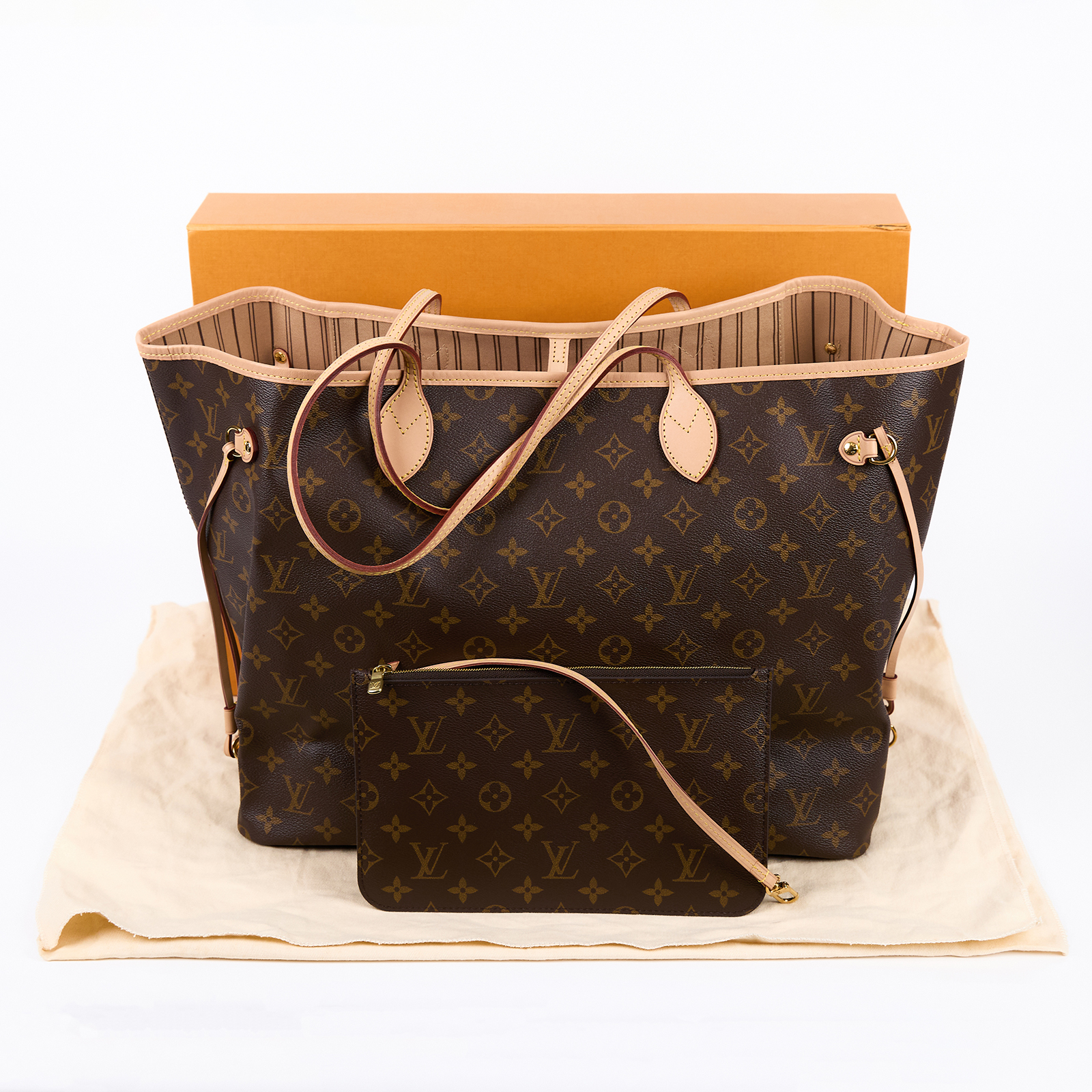 路易威登 LOUIS VUITTON 新原花 Neverfull GM 托特包 M40990 原花NEVERFULL GM 原廠盒子/防塵袋/內袋
