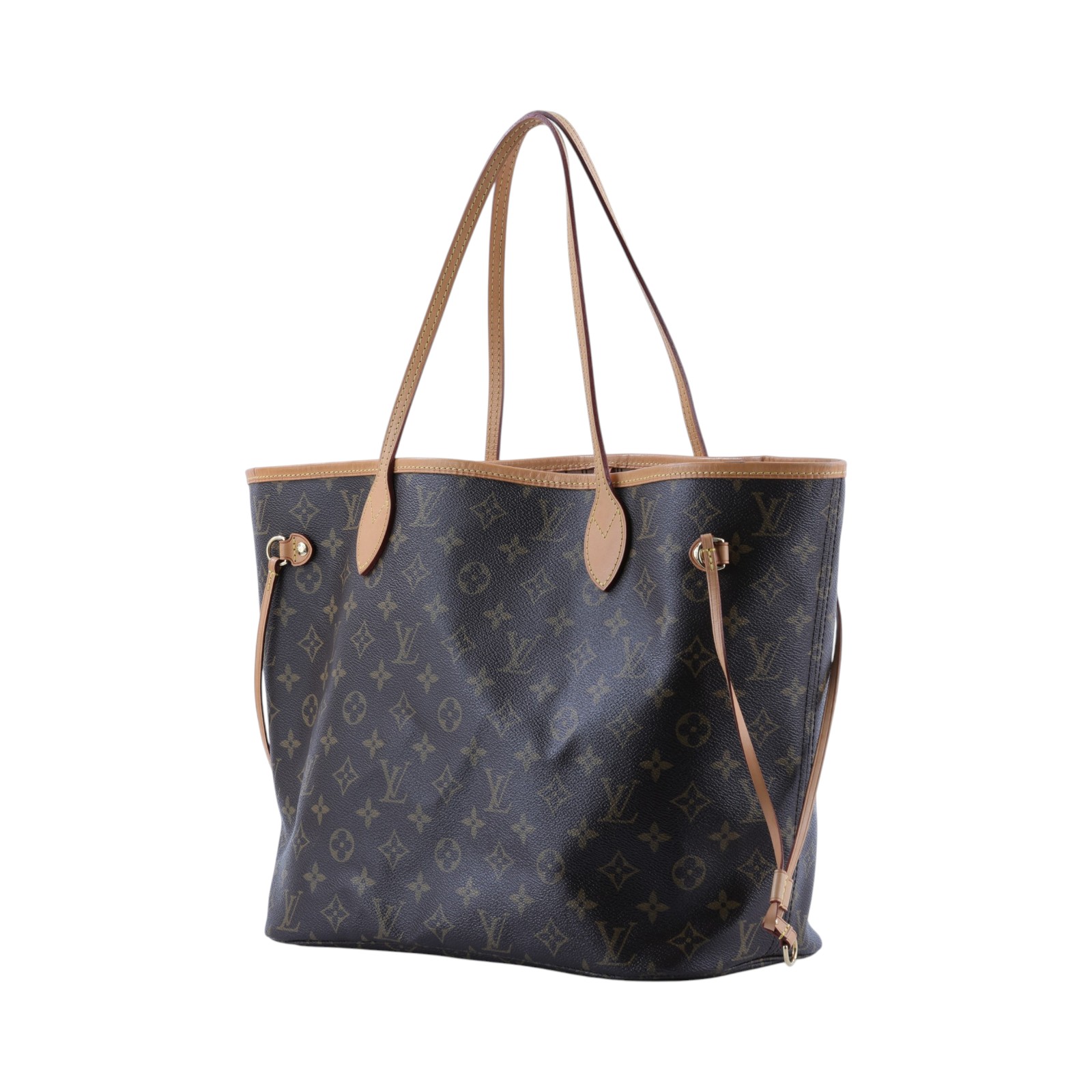 路易威登 LOUIS VUITTON Neverfull MM  經典帆布 肩背 購物袋 紅玫米黃雙色內襯 M46975  防塵袋/內袋