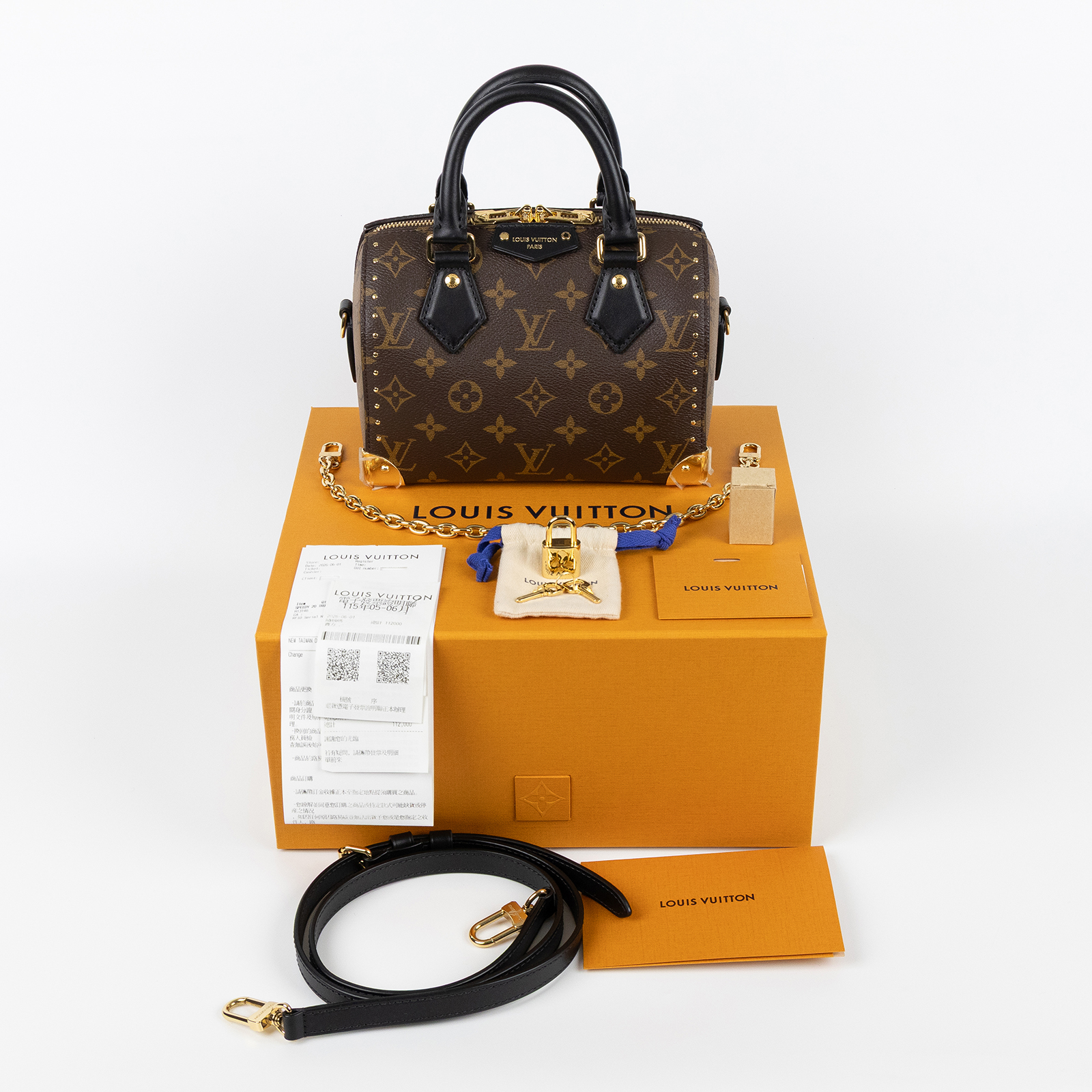 路易威登 LOUIS VUITTON Cruise 2025 系列 Speedy Trunk 20 手提 波士頓包 M13146 晶片款  原廠盒子/防塵袋/背帶2/購買證明/鎖組