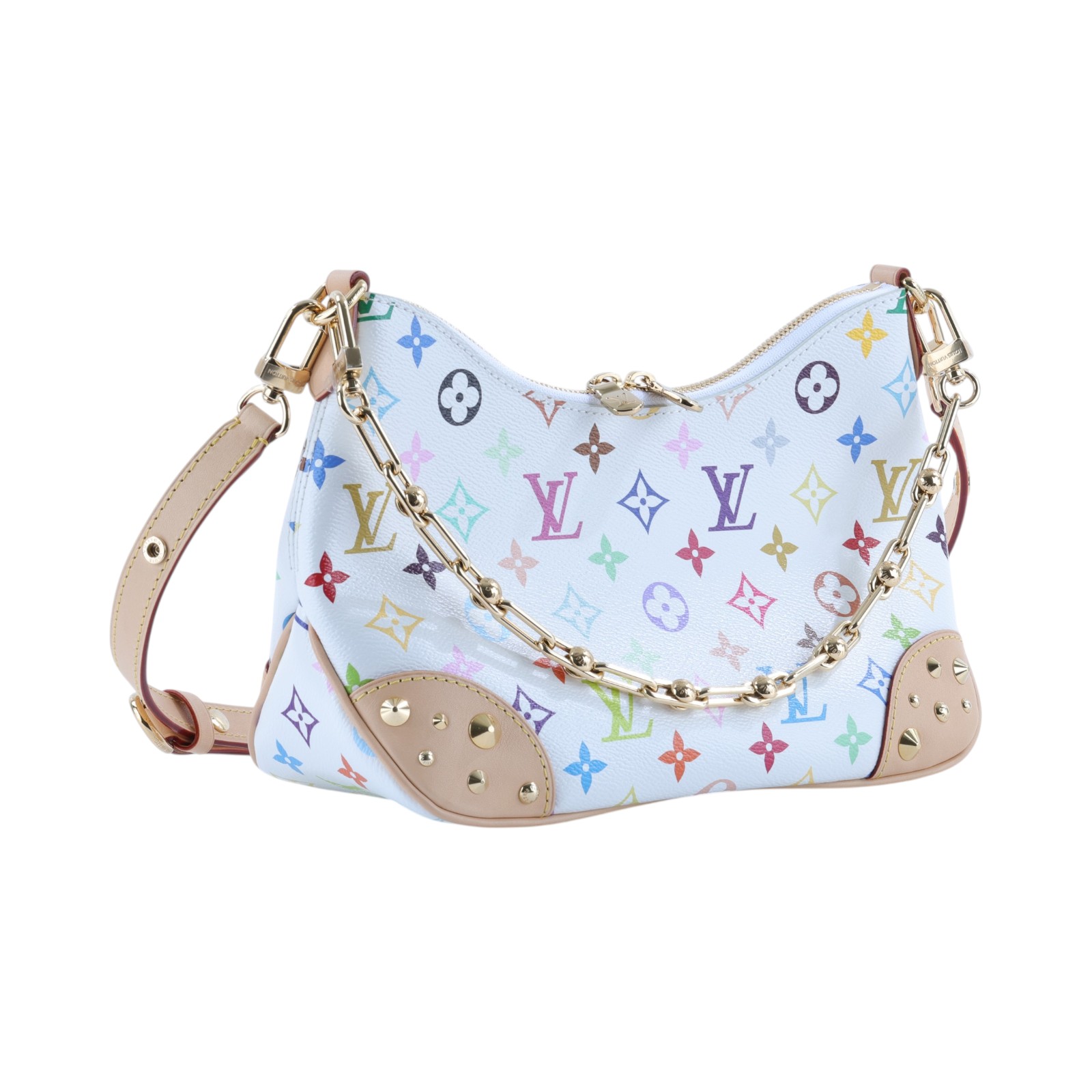 路易威登 LOUIS VUITTON Boulogne PM 牛角包 LV x TM 村上隆聯名 M27790 晶片款  防塵袋/背帶2/韓國購買證明