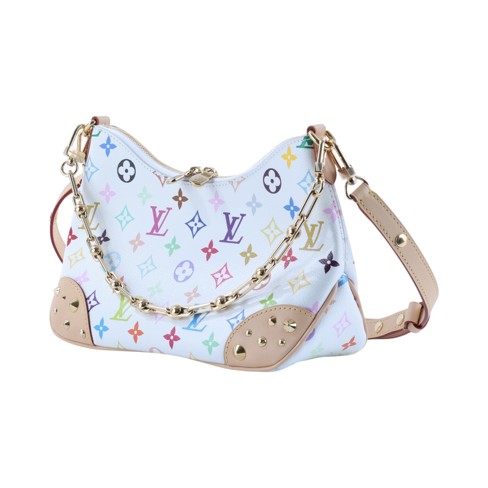路易威登 LOUIS VUITTON Boulogne PM 牛角包 LV x TM 村上隆聯名 M27790 晶片款  防塵袋/背帶2/韓國購買證明