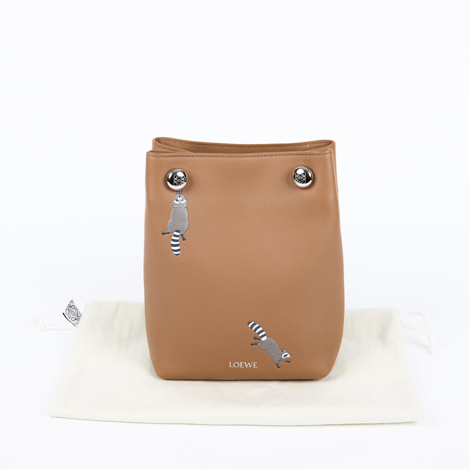 羅意威 LOEWE Suna Fujita 聯名 Raccoon Pebble Pouch  肩背包 斜背包 C643SPPX02  防塵袋