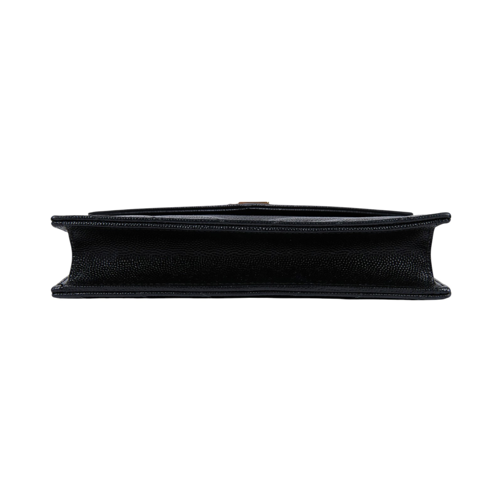 聖羅蘭 YSL SAINT LAURENT 山形紋 鏈袋 信封包 金扣 393953BOW01 黑金魚子醬WOC 原廠盒子/防塵袋/背帶