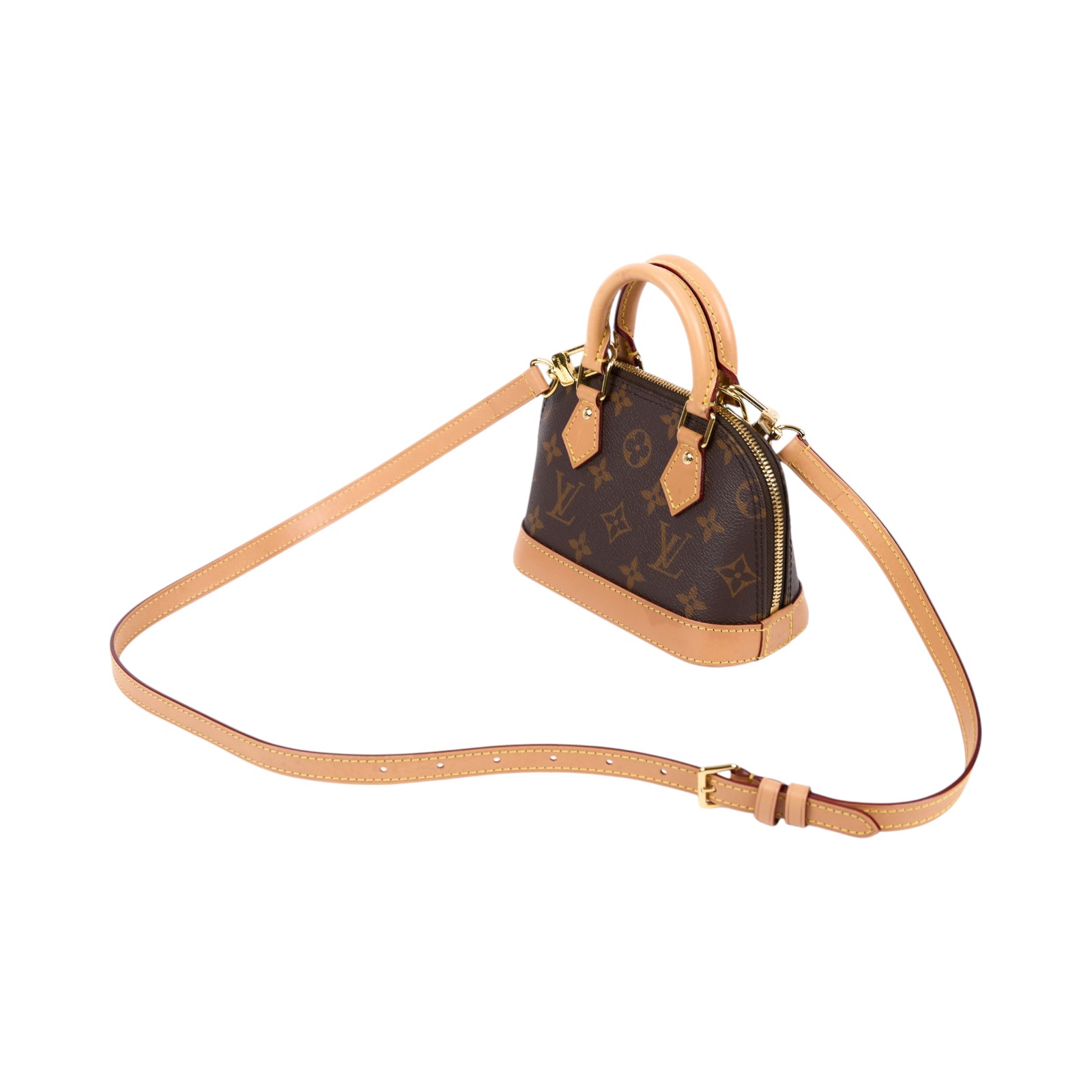路易威登 LOUIS VUITTON Nano Alma 貝殼包 經典帆布 M82717 晶片款 原花ALMA NANO 防塵袋/背帶/購買證明