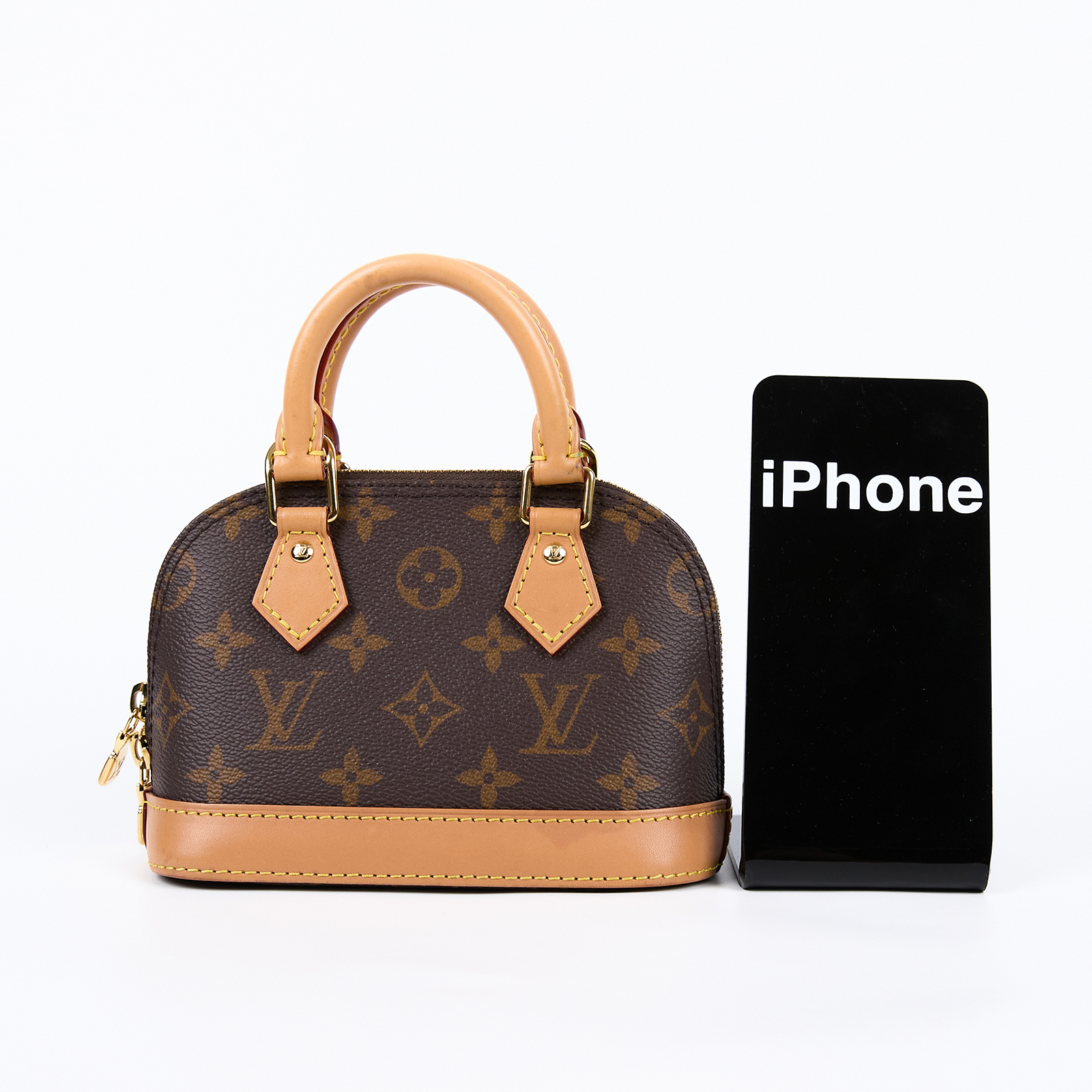 路易威登 LOUIS VUITTON Nano Alma 貝殼包 經典帆布 M82717 晶片款 原花ALMA NANO 防塵袋/背帶/購買證明