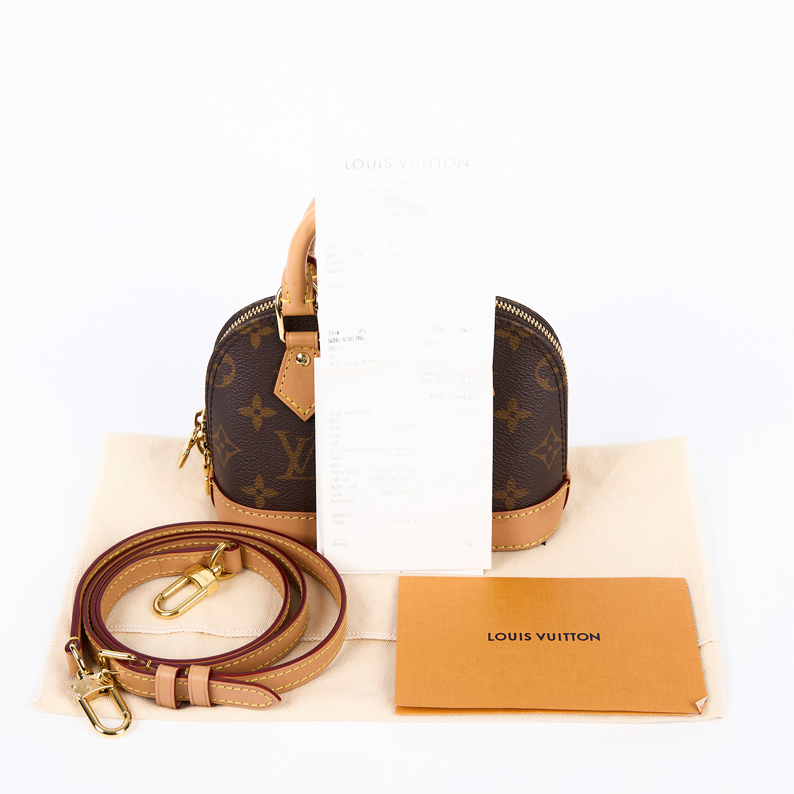 路易威登 LOUIS VUITTON Nano Alma 貝殼包 經典帆布 M82717 晶片款 原花ALMA NANO 防塵袋/背帶/購買證明