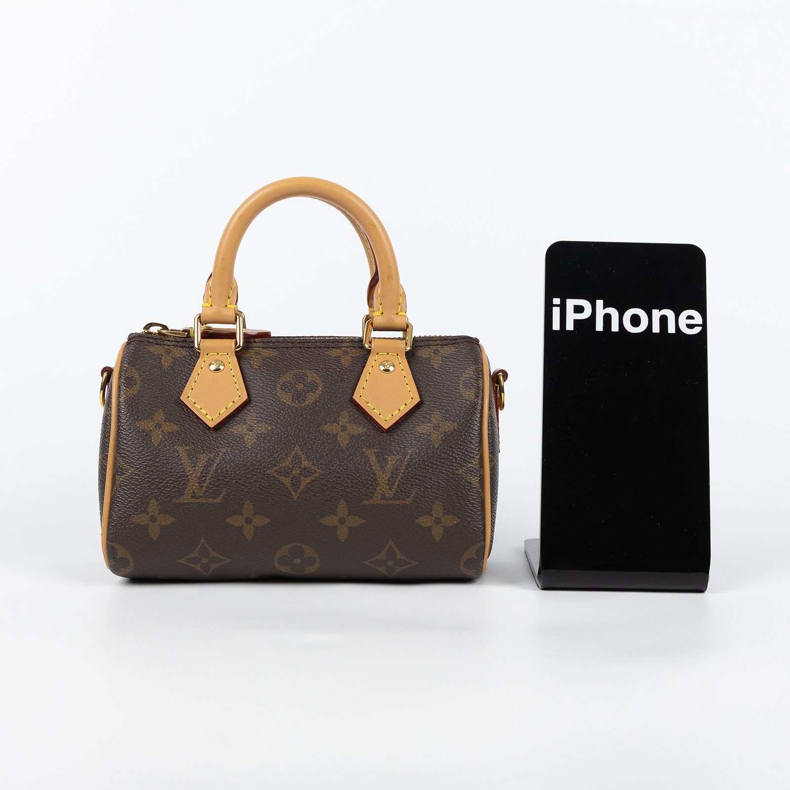 路易威登 LOUIS VUITTON Nano Speedy 原花 手提 肩背包 M81085 原花NANO SPEEDY 背帶