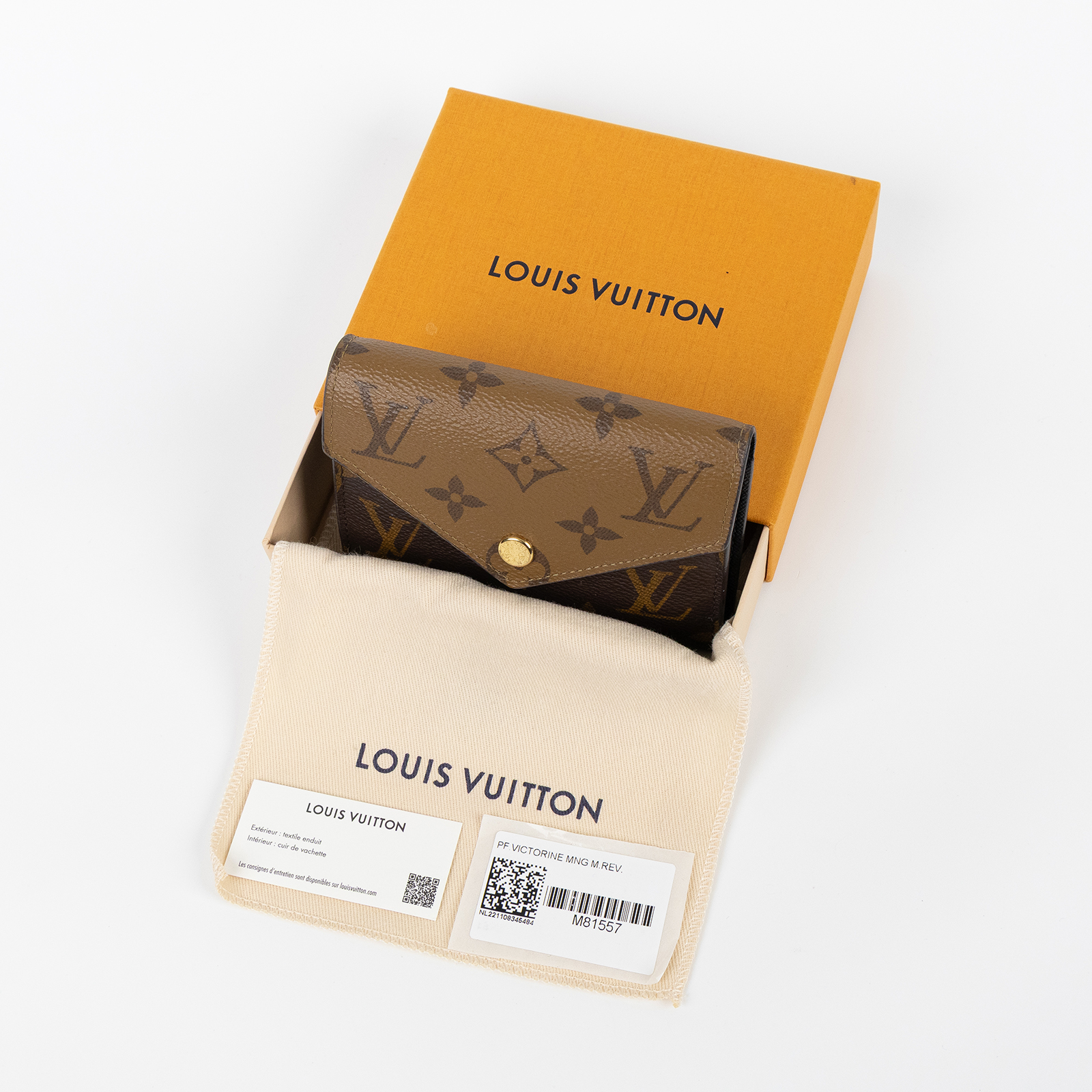 路易威登 LOUIS VUITTON Victorine 錢包 Reverse塗層帆布 M81557 晶片款  原廠盒子/防塵袋