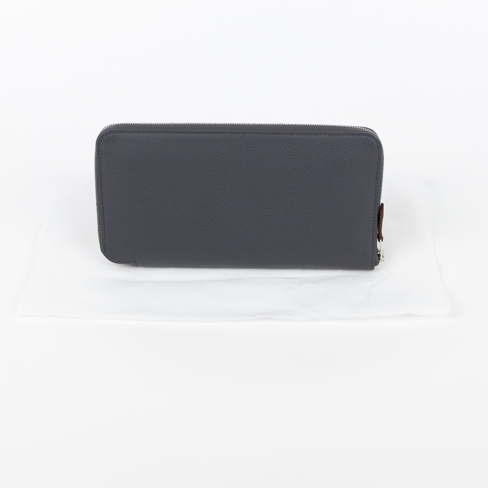 愛馬仕 Hermes SilkIn 拉鍊 長夾 錢包 SILKL K SI 001 DB K刻 灰絲巾長夾 無附屬品