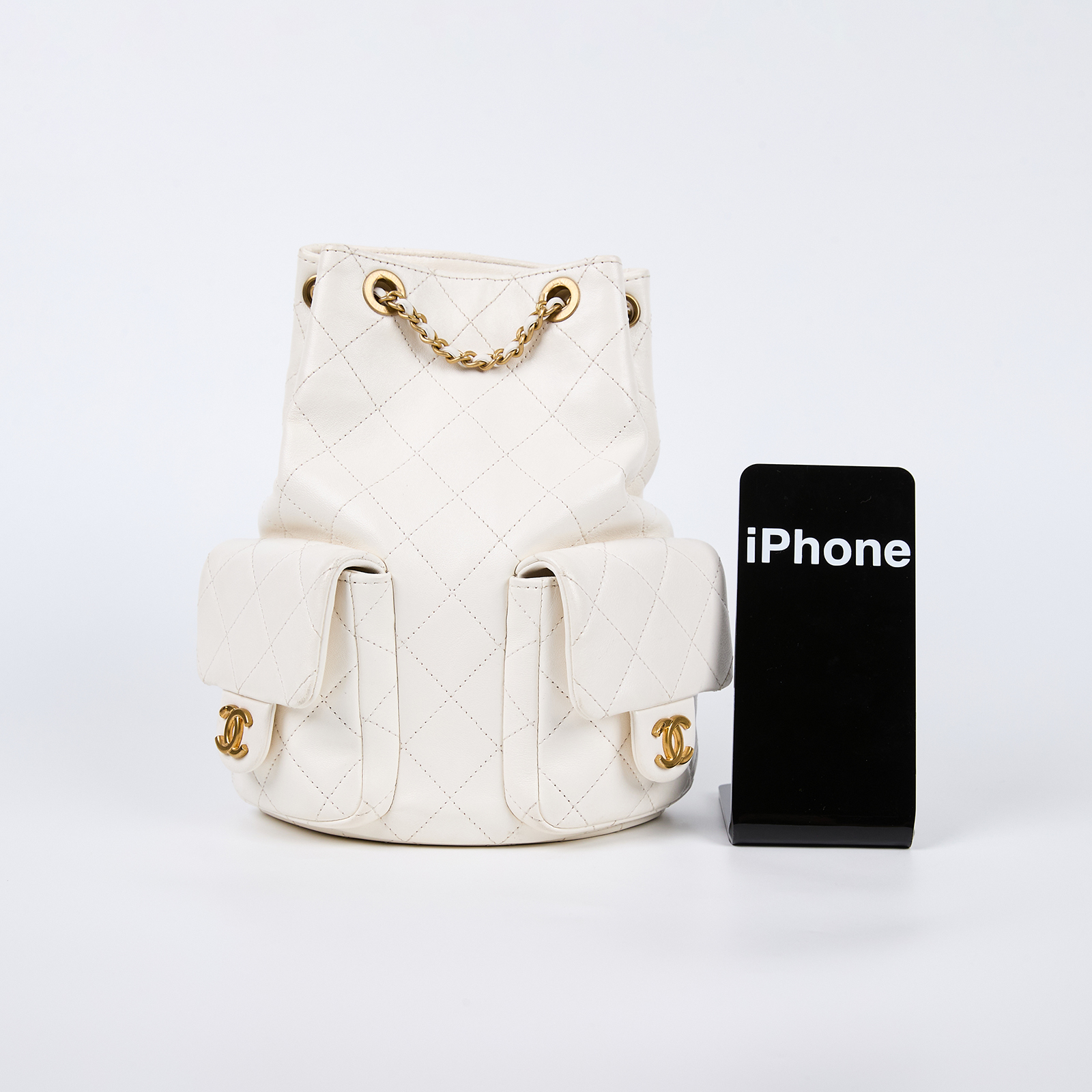 香奈兒 CHANEL 後背包 AS5310 B18791 晶片款 白金羊25C後背包 原廠盒子/防塵袋/購買證明