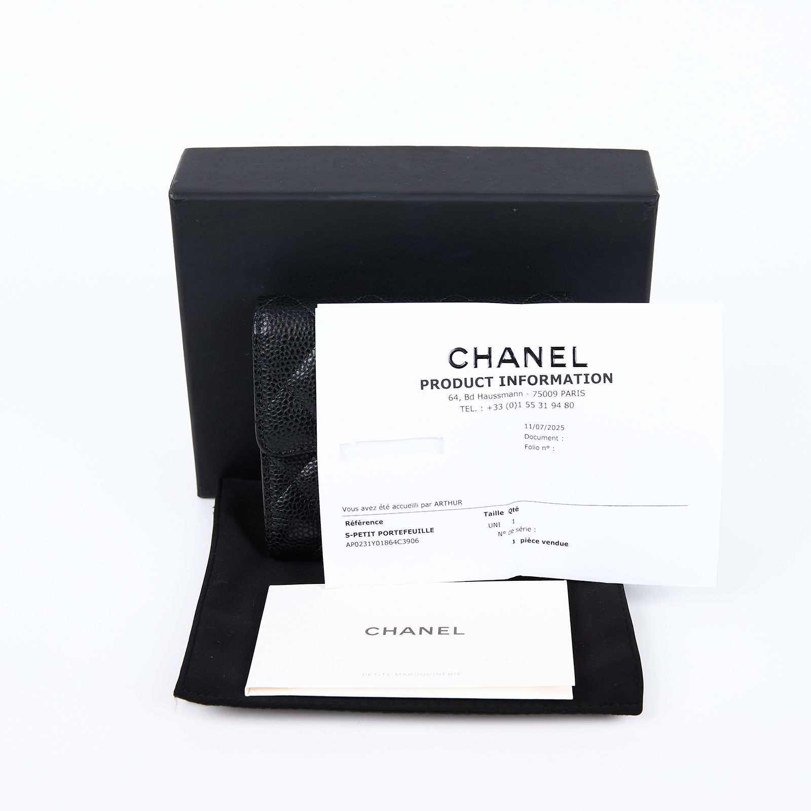 香奈兒 CHANEL 經典 小型 口蓋 皮夾 小牛皮 短夾  AP0231 Y01864 晶片款 黑金荔枝三折短夾 原廠盒子/防塵袋/購買證明