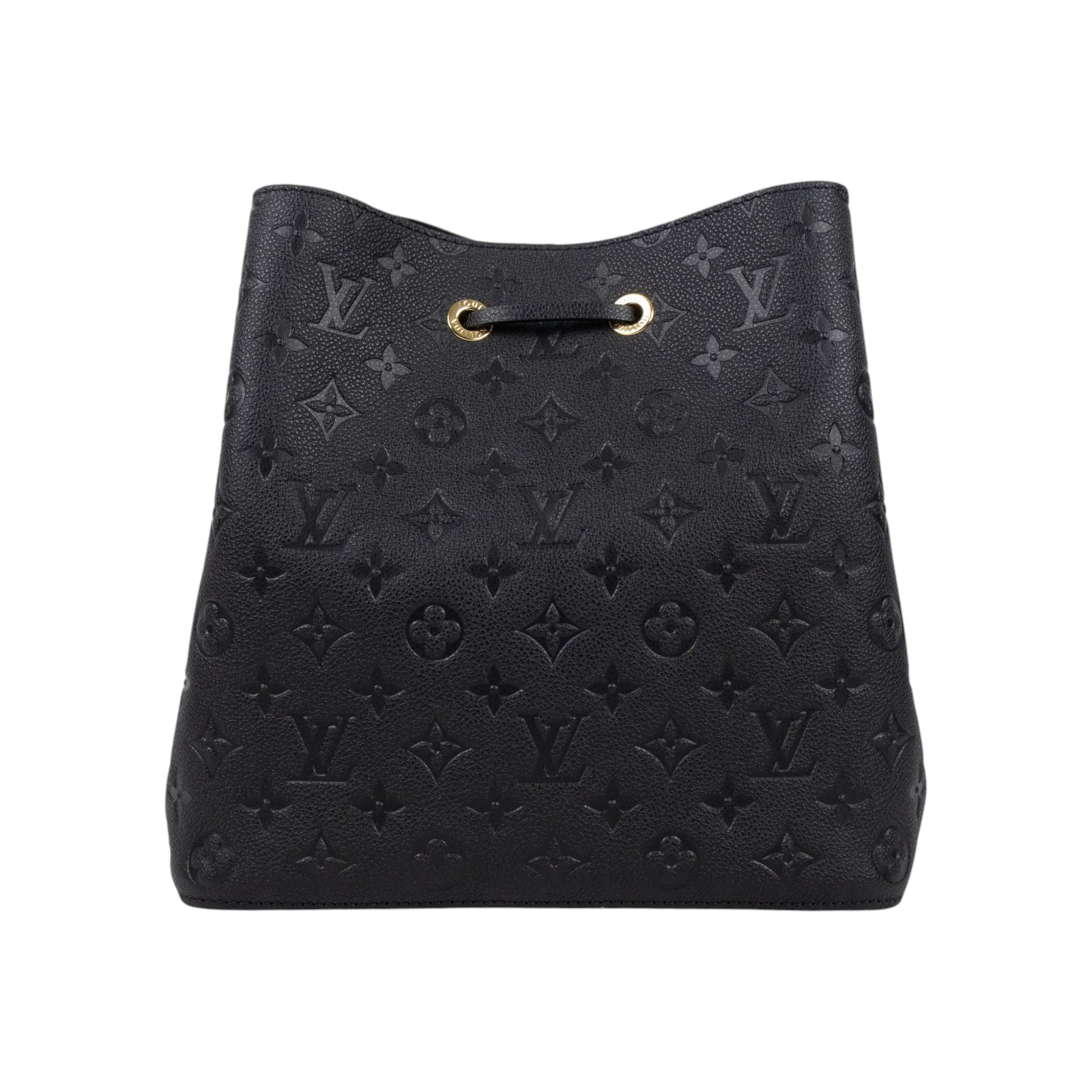 路易威登 LOUIS VUITTON NéoNoé MM 黑色 粒面壓花牛皮 束口水桶包 M45256 晶片款  防塵袋/背帶2/收據影本