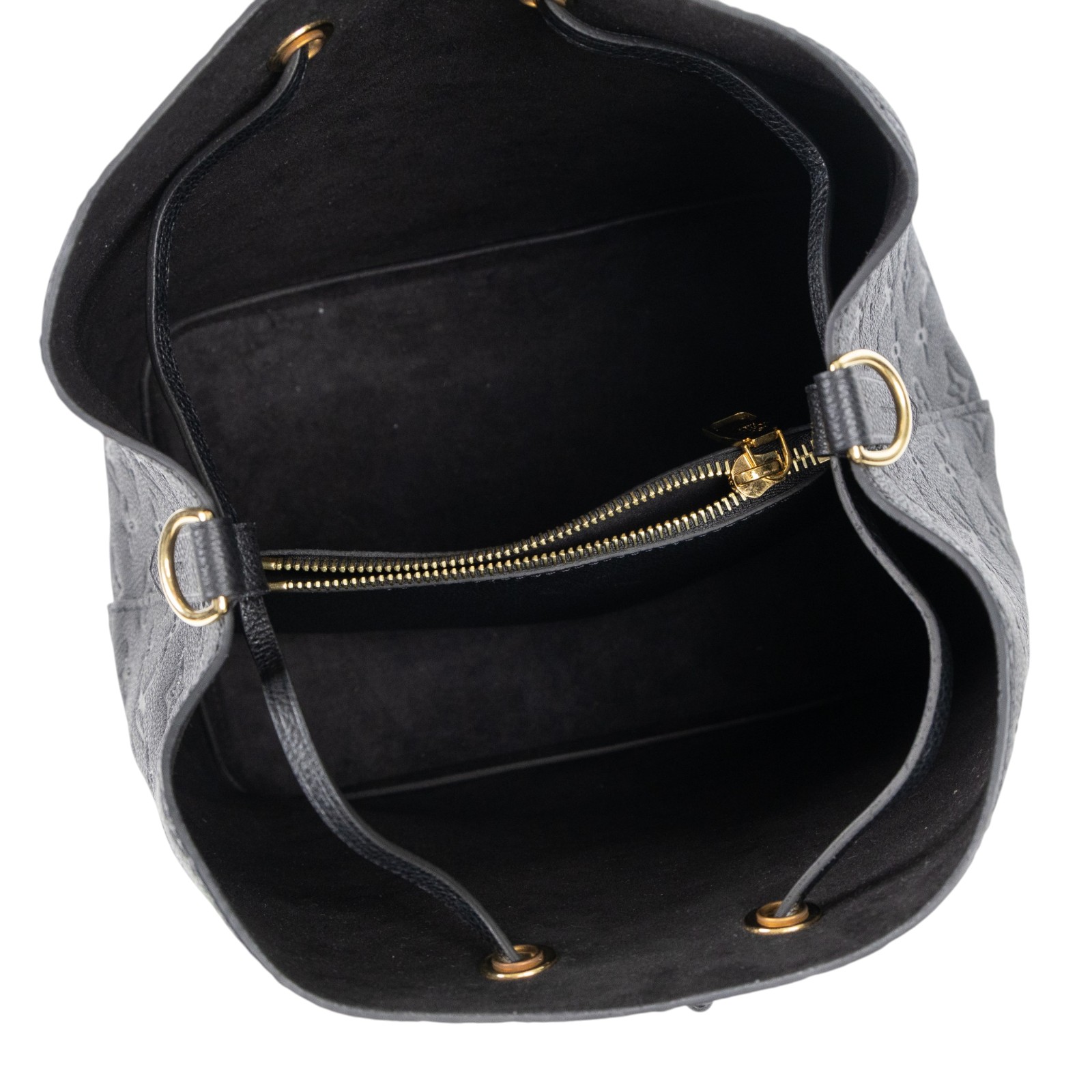路易威登 LOUIS VUITTON NéoNoé MM 黑色 粒面壓花牛皮 束口水桶包 M45256 晶片款  防塵袋/背帶2/收據影本