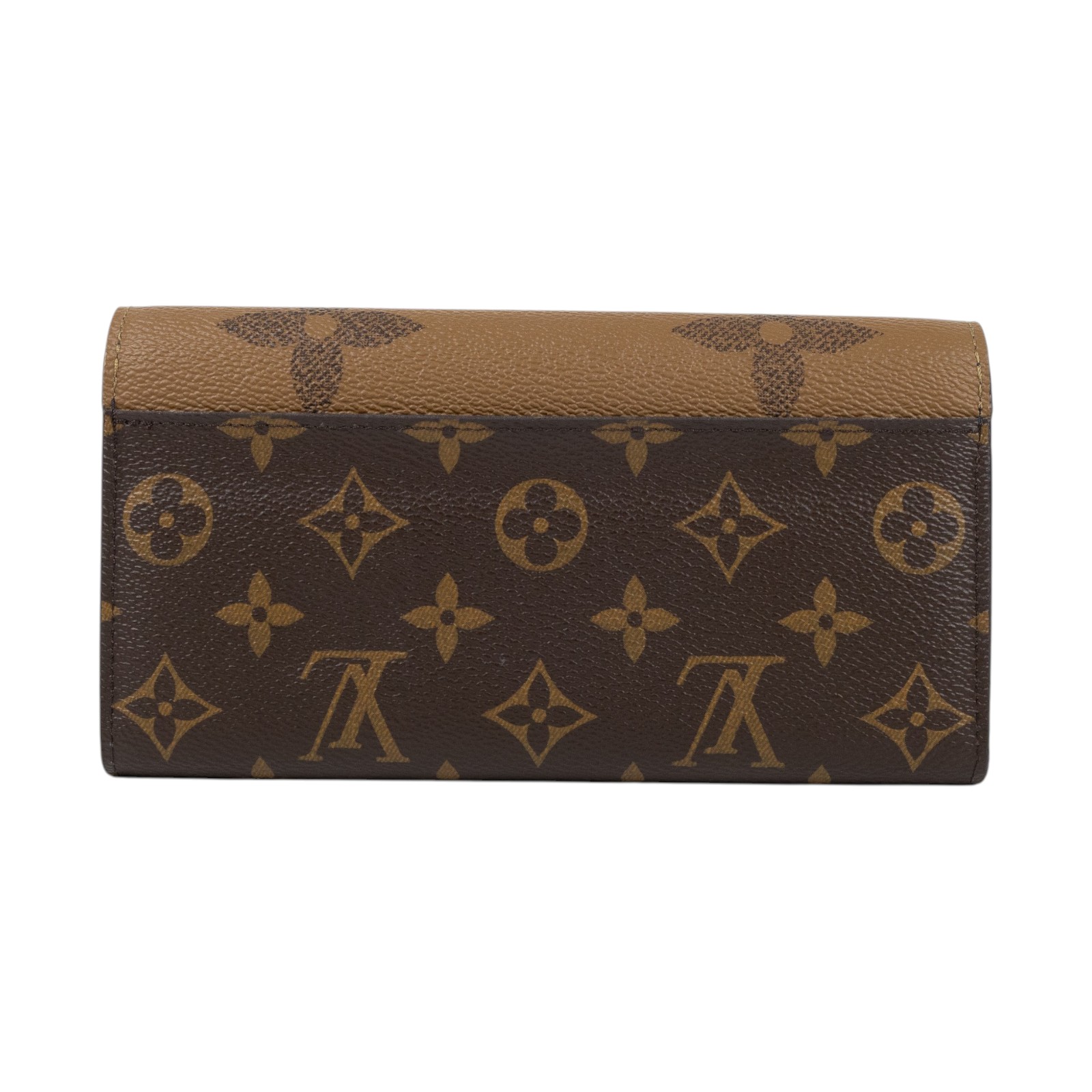 路易威登 LOUIS VUITTON Sarah 錢包 Reverse帆布 M80726 晶片款 原花雙色SARAH長夾 原廠盒子/防塵袋