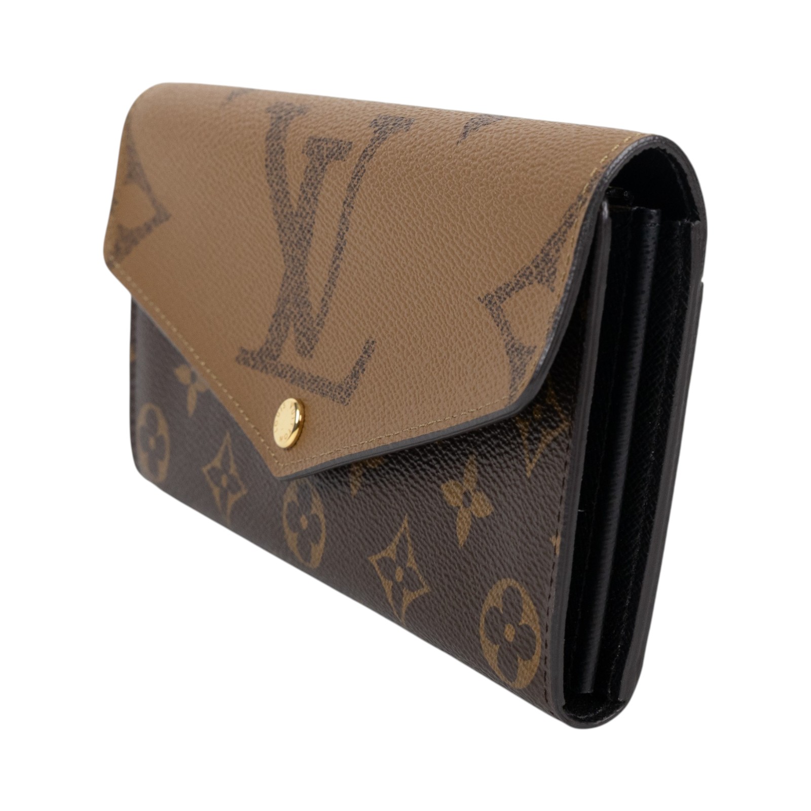 路易威登 LOUIS VUITTON Sarah 錢包 Reverse帆布 M80726 晶片款 原花雙色SARAH長夾 原廠盒子/防塵袋