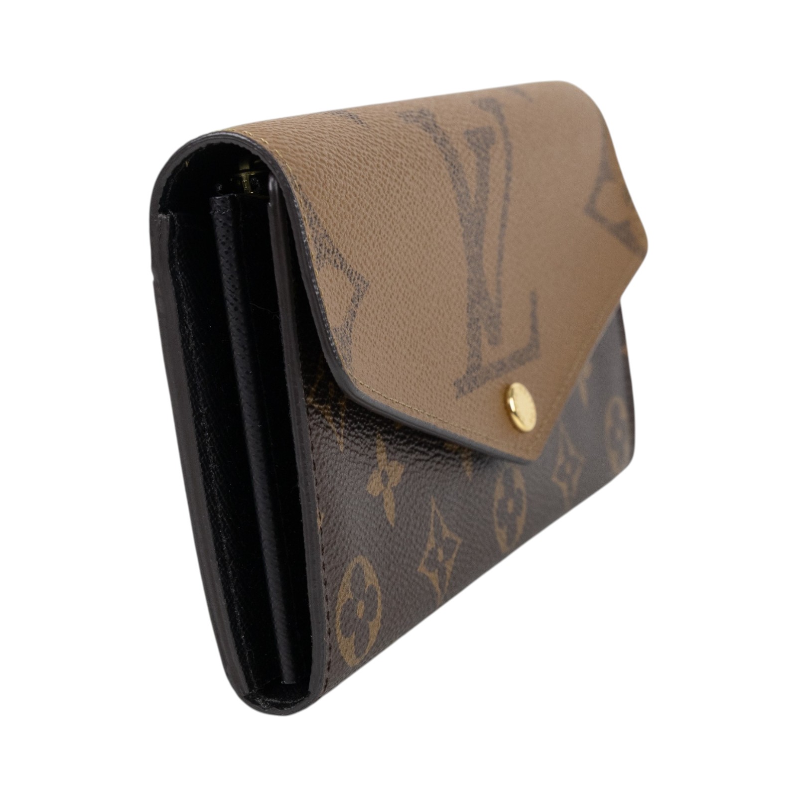 路易威登 LOUIS VUITTON Sarah 錢包 Reverse帆布 M80726 晶片款 原花雙色SARAH長夾 原廠盒子/防塵袋