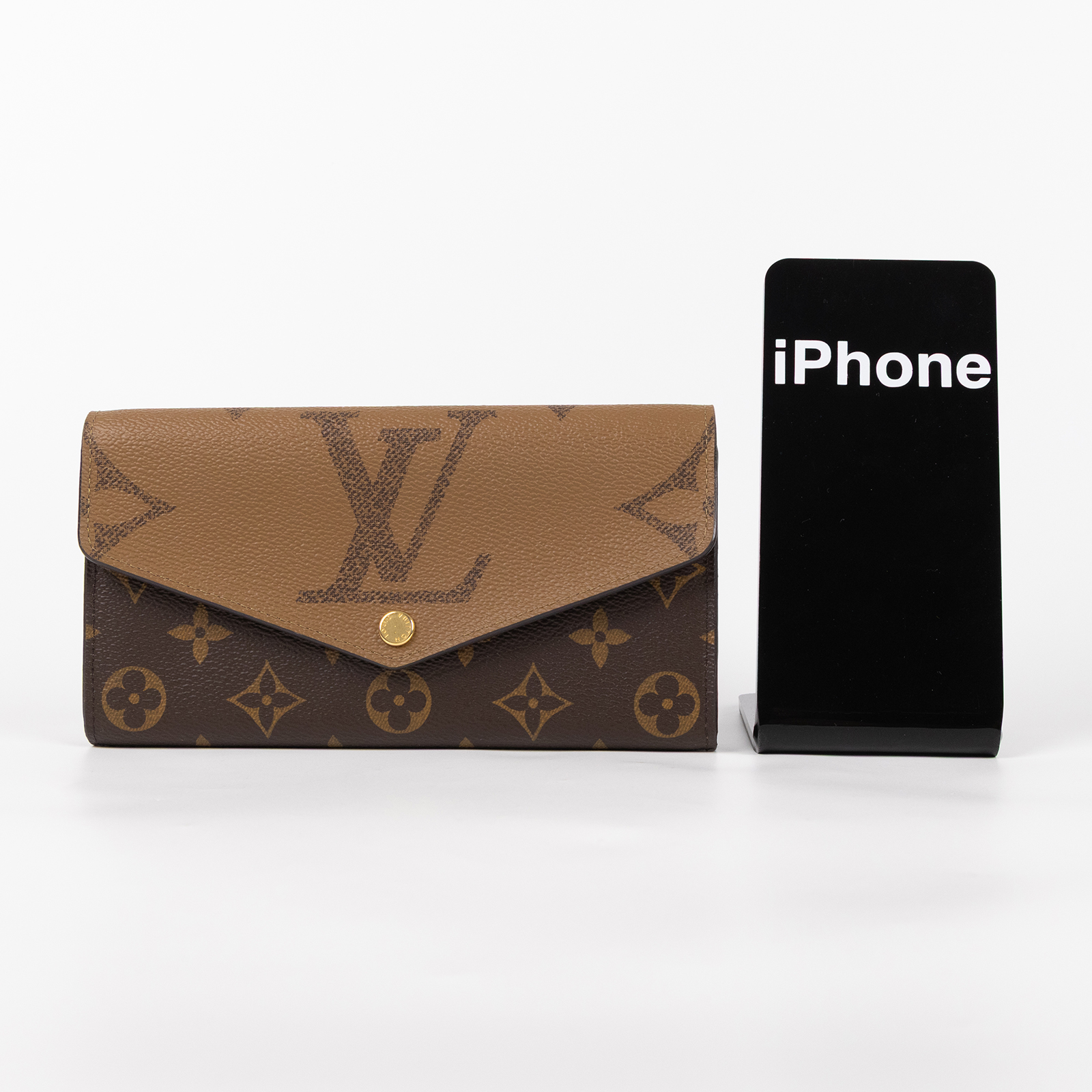路易威登 LOUIS VUITTON Sarah 錢包 Reverse帆布 M80726 晶片款 原花雙色SARAH長夾 原廠盒子/防塵袋