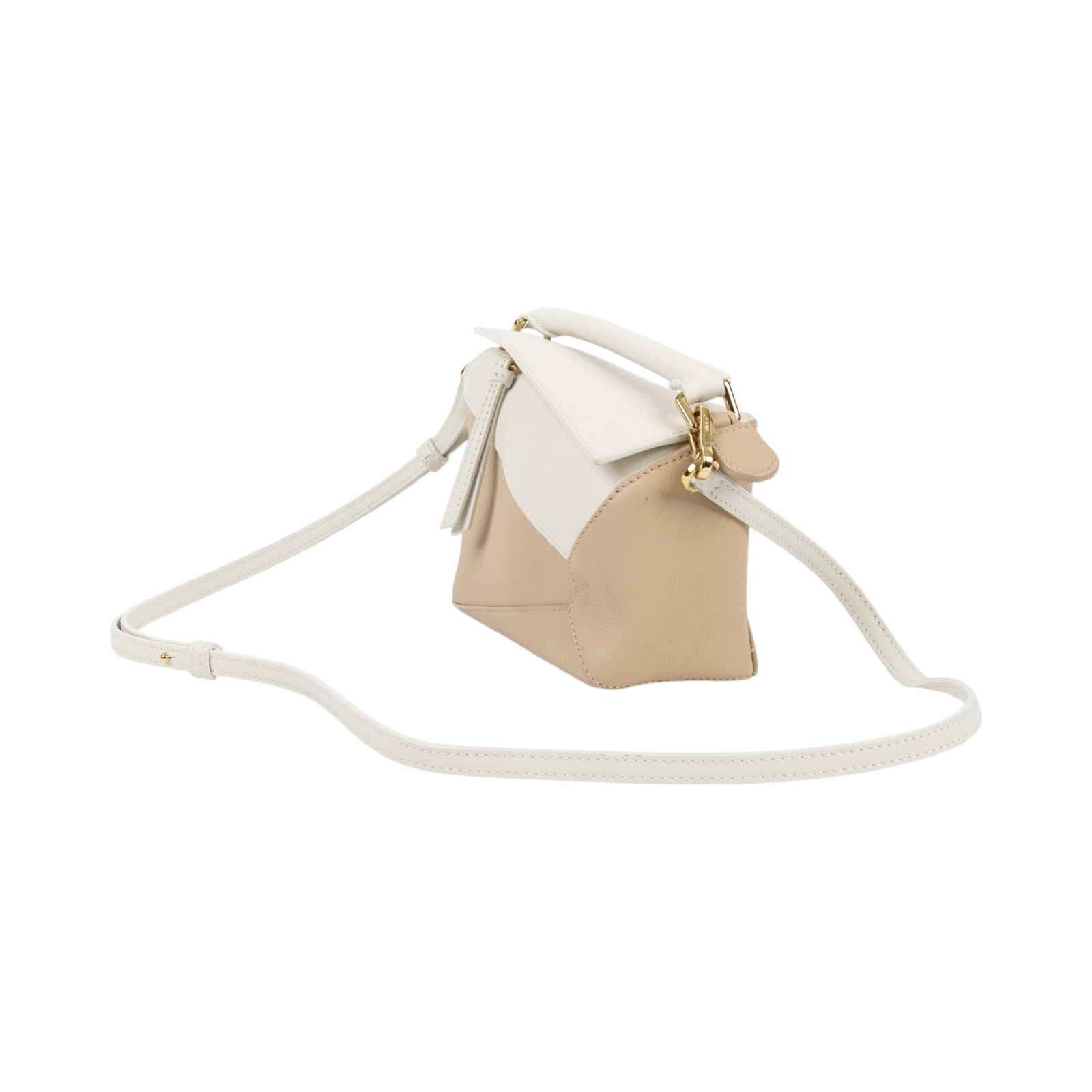 羅意威 LOEWE Mini Puzzle bag 手拿 肩背 斜背包 A510P88X30 白拚咖Puzzle Edge MINI 防塵袋/背帶