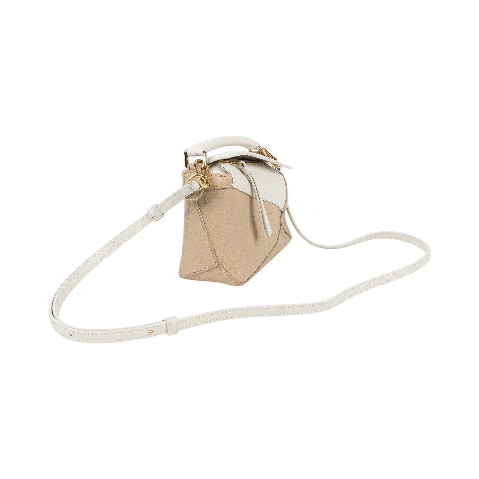 羅意威 LOEWE Mini Puzzle bag 手拿 肩背 斜背包 A510P88X30 白拚咖Puzzle Edge MINI 防塵袋/背帶