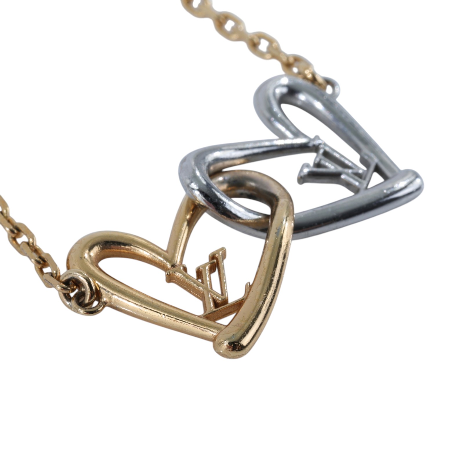 路易威登 LOUIS VUITTON Fall in Love 心形 手鍊 M00466 金銀色FALL IN LOVE手鍊 原廠盒子/防塵袋