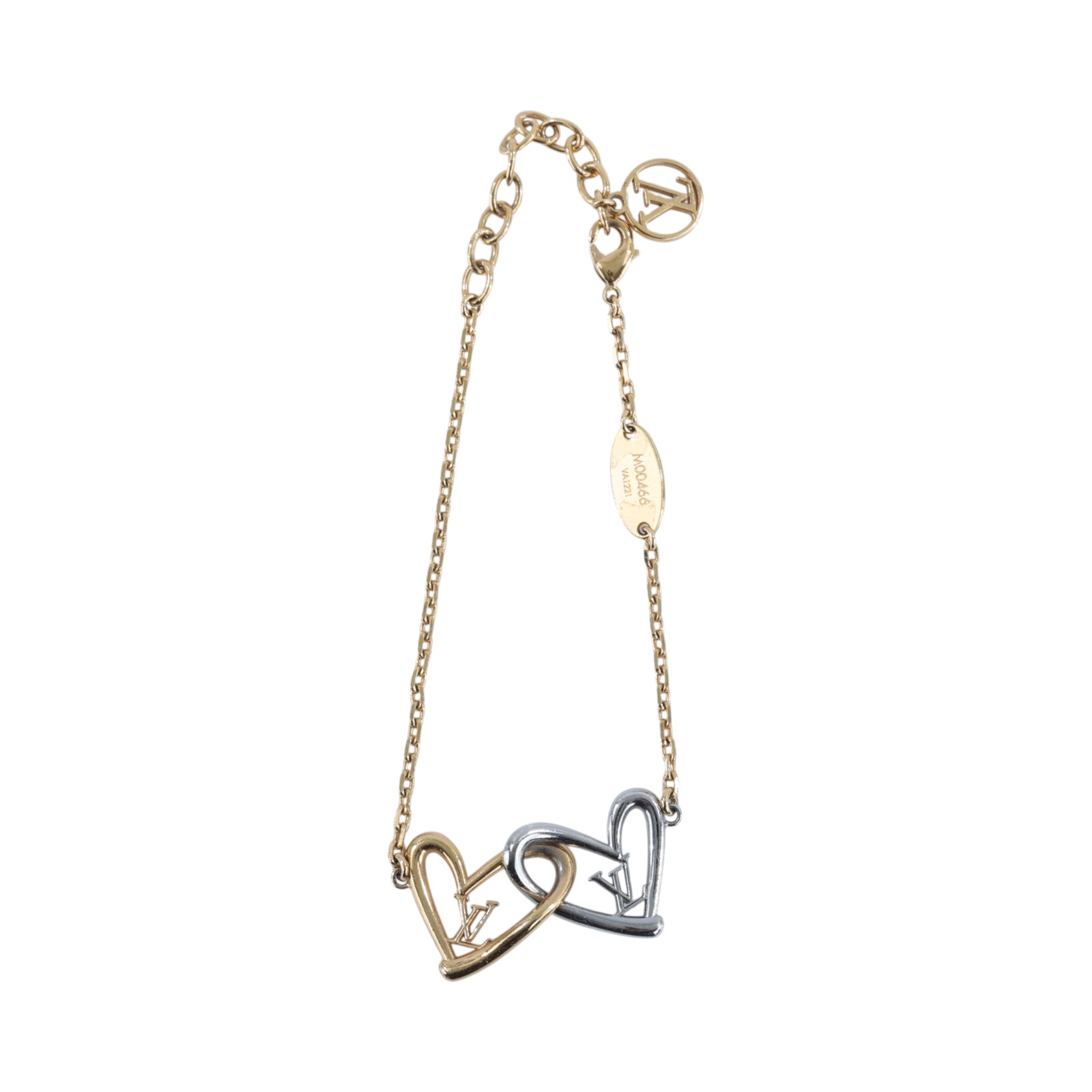 路易威登 LOUIS VUITTON Fall in Love 心形 手鍊 M00466 金銀色FALL IN LOVE手鍊 原廠盒子/防塵袋