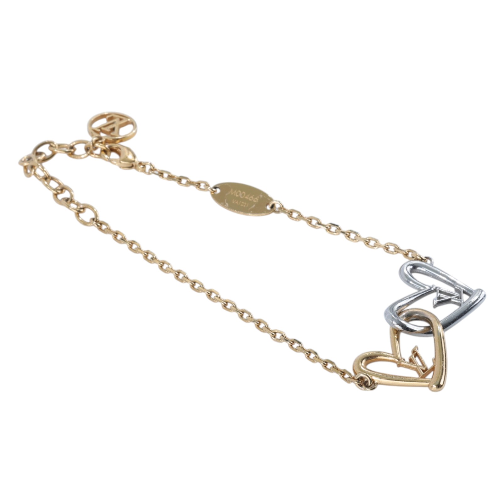 路易威登 LOUIS VUITTON Fall in Love 心形 手鍊 M00466 金銀色FALL IN LOVE手鍊 原廠盒子/防塵袋