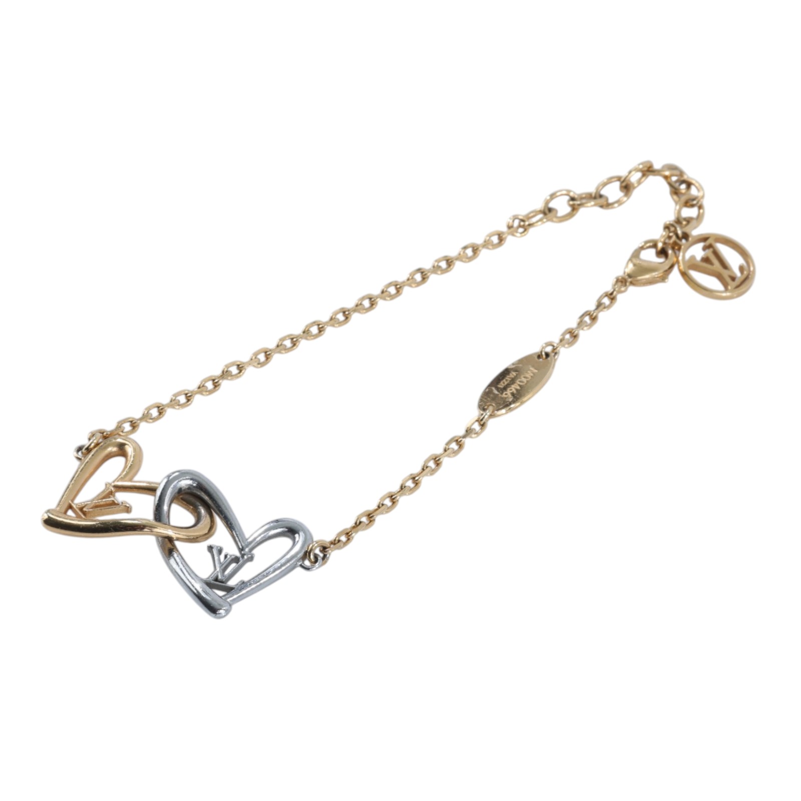 路易威登 LOUIS VUITTON Fall in Love 心形 手鍊 M00466 金銀色FALL IN LOVE手鍊 原廠盒子/防塵袋