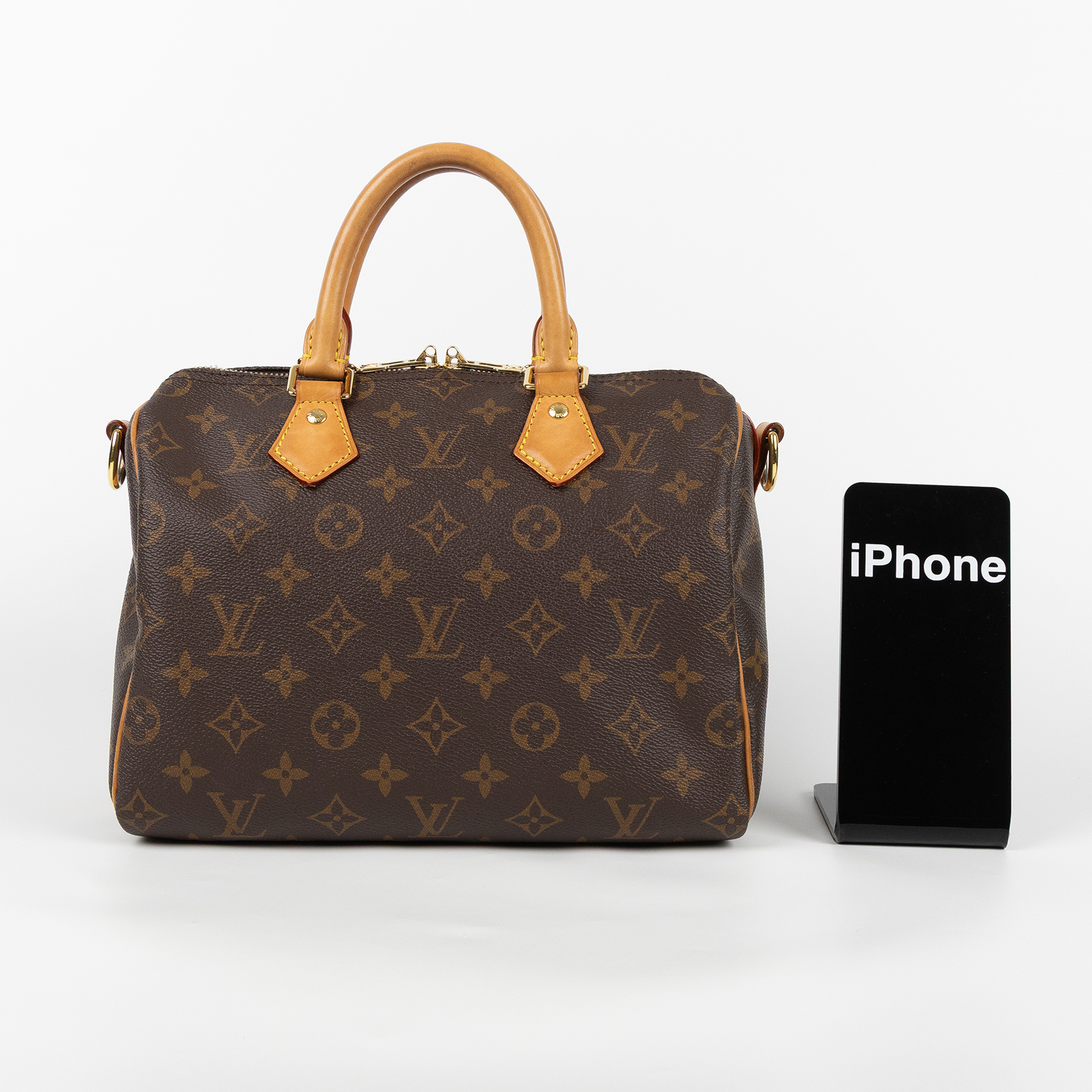 路易威登 LOUIS VUITTON Speedy Bandoulière  25 經典帆布 手提 斜背 波士頓包 M41113 晶片款  原廠盒子/防塵袋/背帶/鎖組