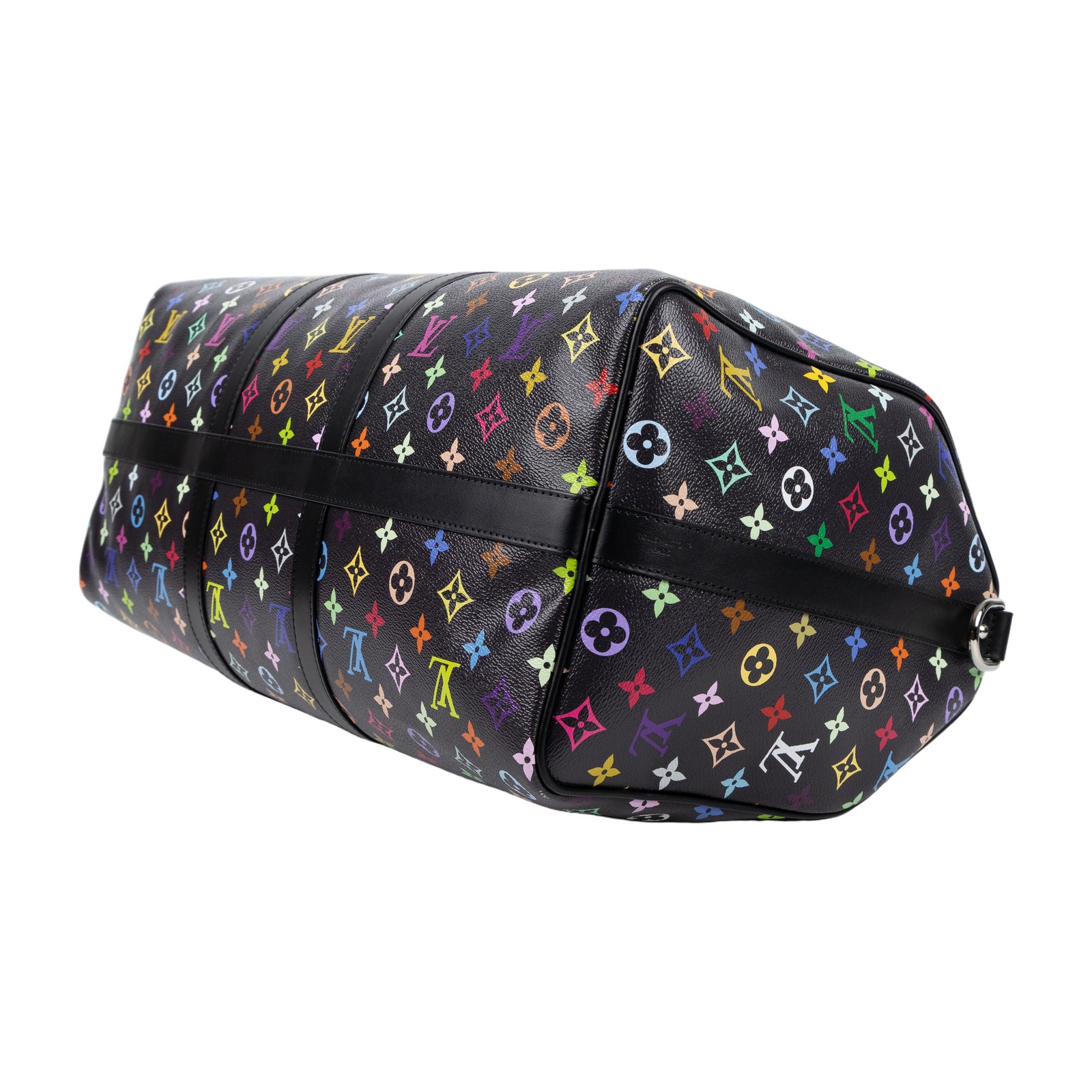 路易威登 LOUIS VUITTON TM 村上隆 Keepall Bandouliere 50 手提包 肩背包 旅行袋 M13745 晶片款  防塵袋/鎖組/掛飾2/背帶