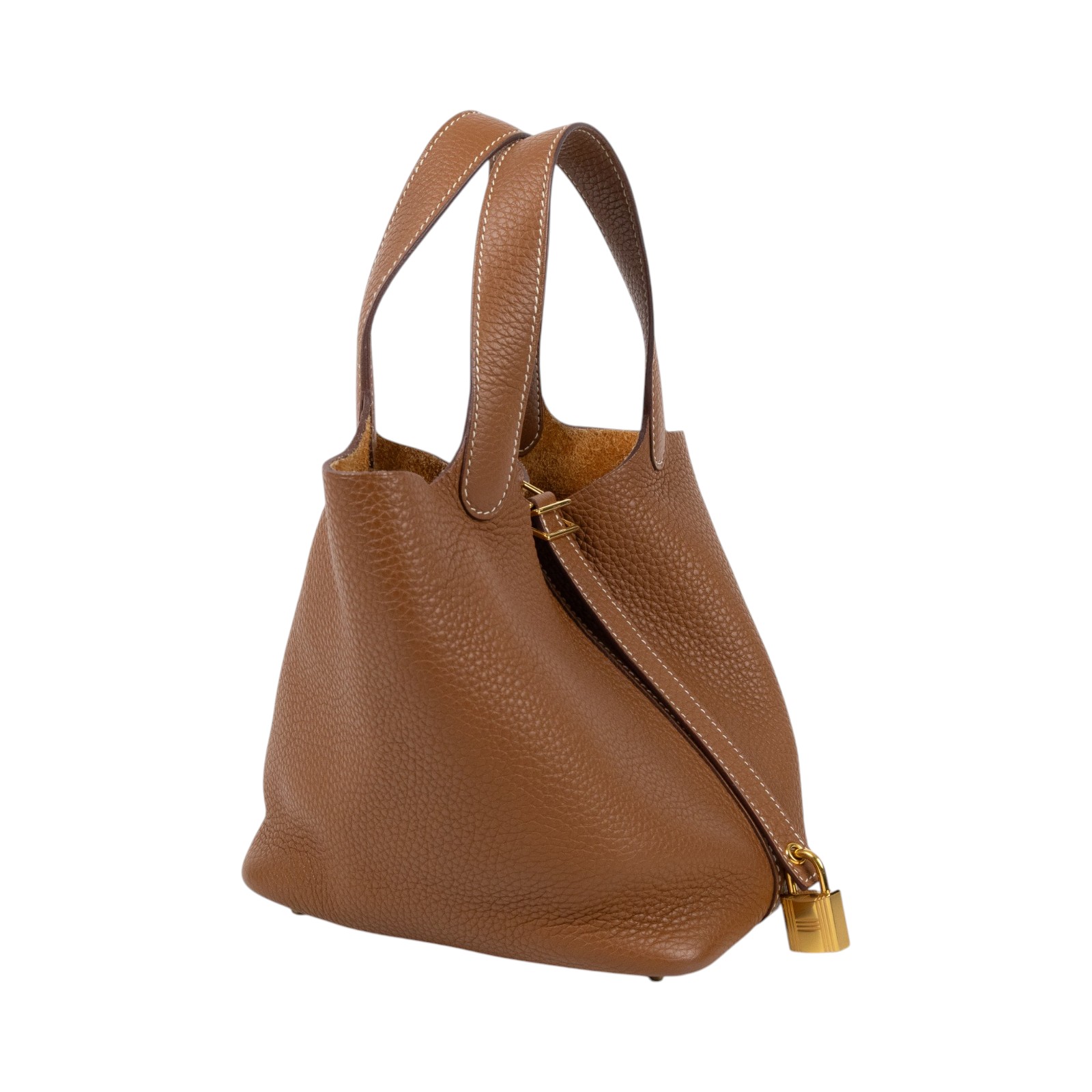 愛馬仕 Hermes Picotin Lock 18 菜籃子包 金色五金 金棕 H056289CC37 /U MI 007  鎖組/防塵袋