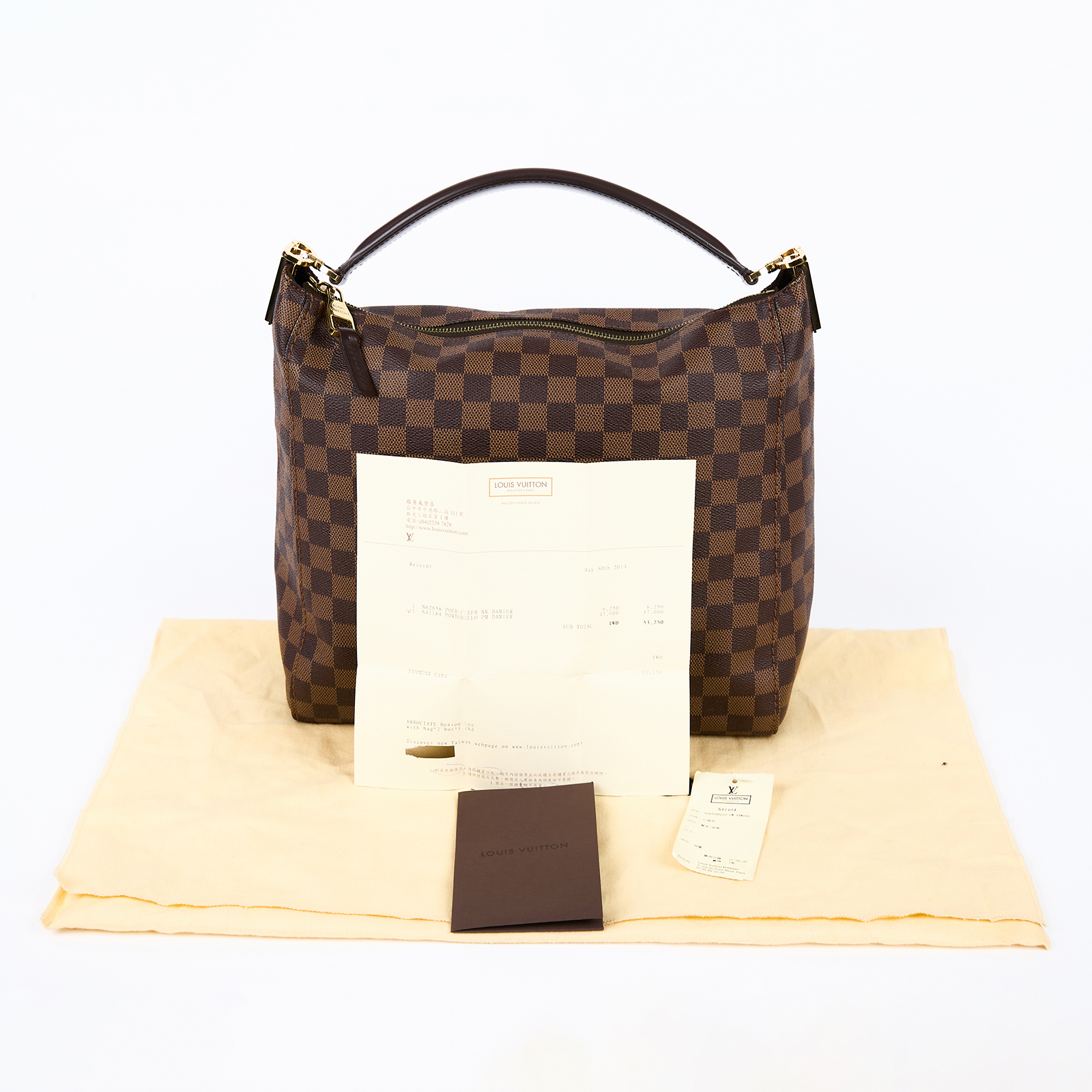 路易威登 LOUIS VUITTON Portobello PM 手提包 棕棋盤格 N41184 棋盤PORTBELLO PM肩背包 防塵袋/購買證明