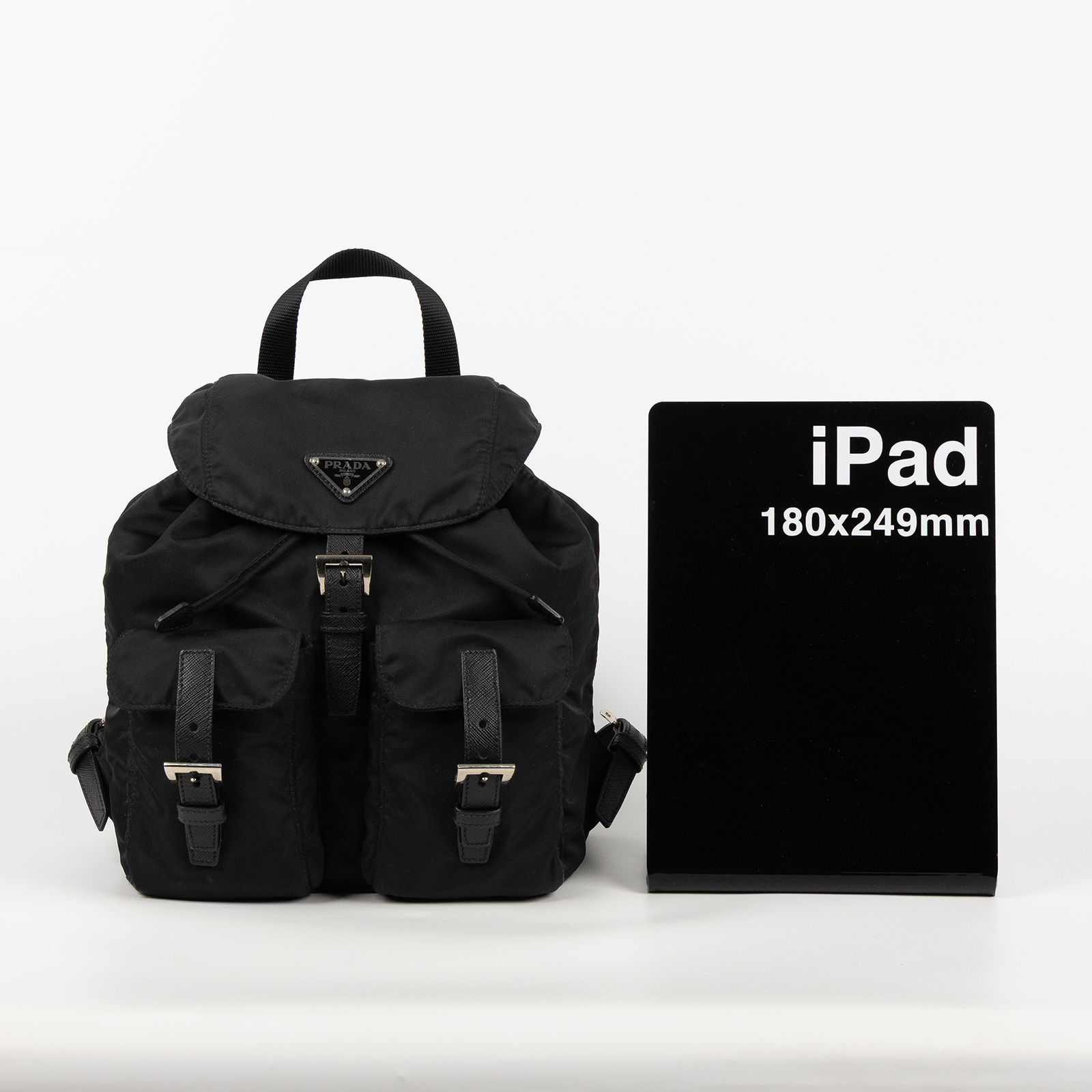 普拉達 PRADA Re-Nylon 背囊 小型 1BZ677_V44 黑尼龍後背包 防塵袋/保證卡