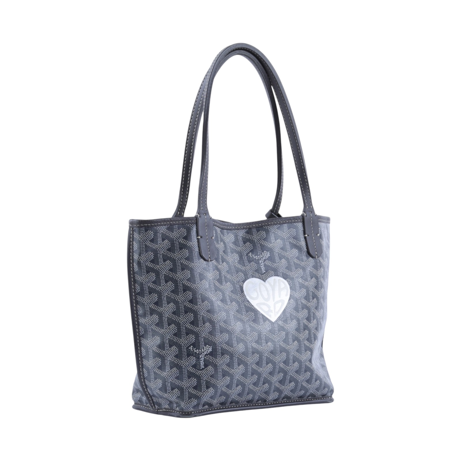高雅德 GOYARD Anjou Mini Bag 托特包 ANJOUSMINCG 灰愛心ANJOU MINI 防塵袋/內袋/日本購買證明
