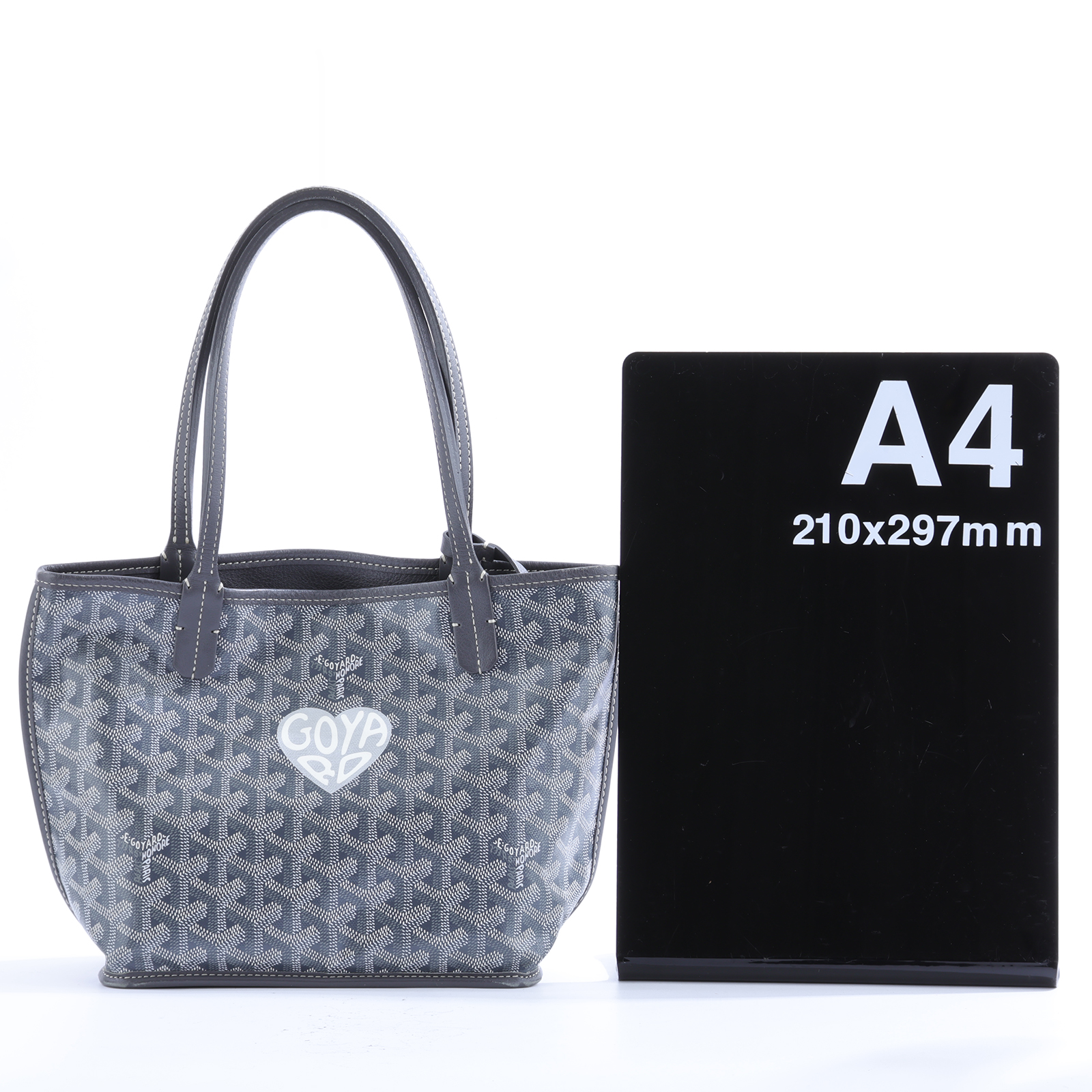 高雅德 GOYARD Anjou Mini Bag 托特包 ANJOUSMINCG 灰愛心ANJOU MINI 防塵袋/內袋/日本購買證明