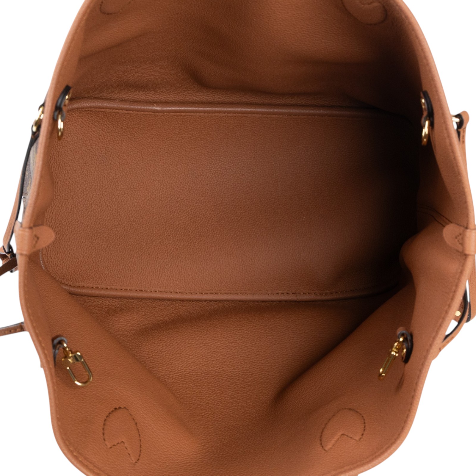路易威登 LOUIS VUITTON Neverfull Inside Out MM 老花 牛皮 肩背包 雙面 棕褐色 M12061 晶片款  原廠盒子/防塵袋/內袋