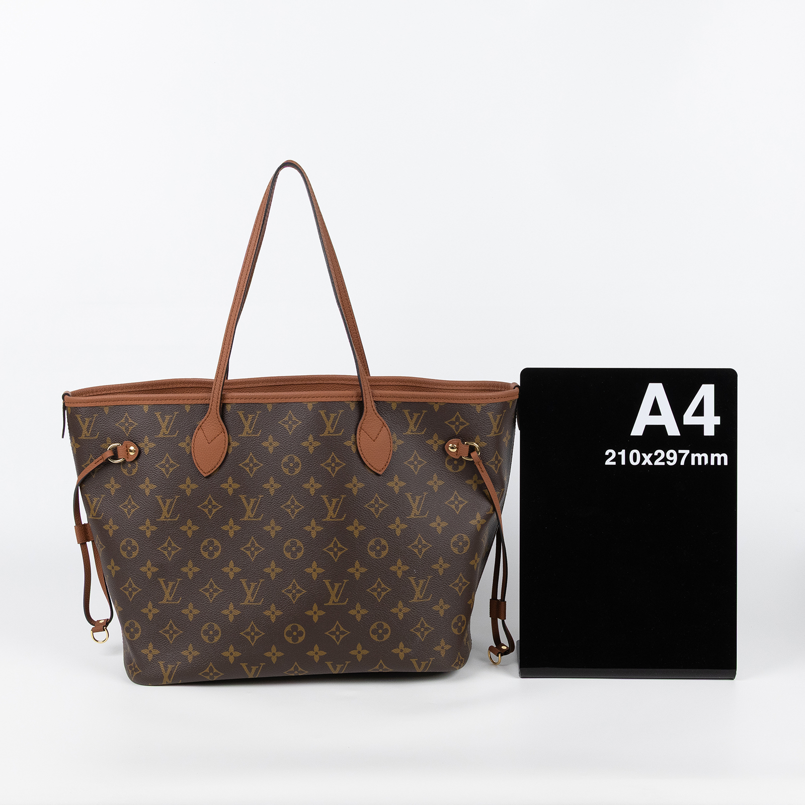 路易威登 LOUIS VUITTON Neverfull Inside Out MM 老花 牛皮 肩背包 雙面 棕褐色 M12061 晶片款  原廠盒子/防塵袋/內袋