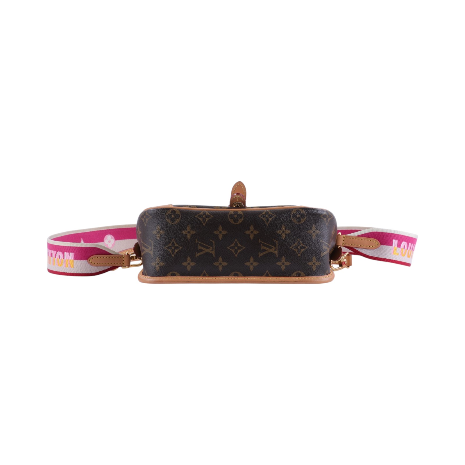 路易威登 LOUIS VUITTON Diane 腋下包法棍 單肩背包 經典帆布 M45985 晶片款 棕原花DIANE法棍包 防塵袋/背帶2