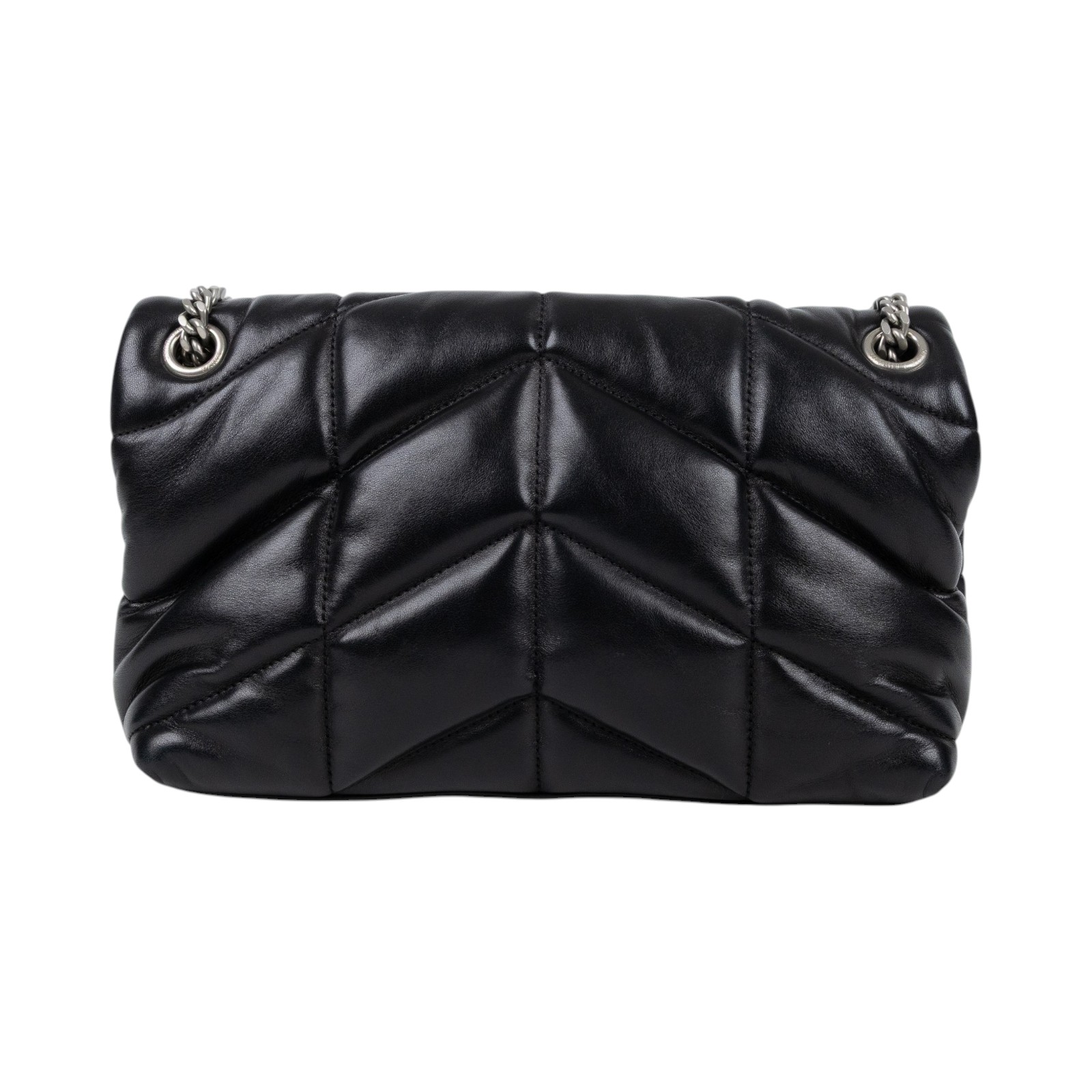 聖羅蘭 YSL SAINT LAURENT Puffer 絎縫納帕皮包 小型 銀色五金 5774761EL00 黑金PUFFER小號 無附屬品