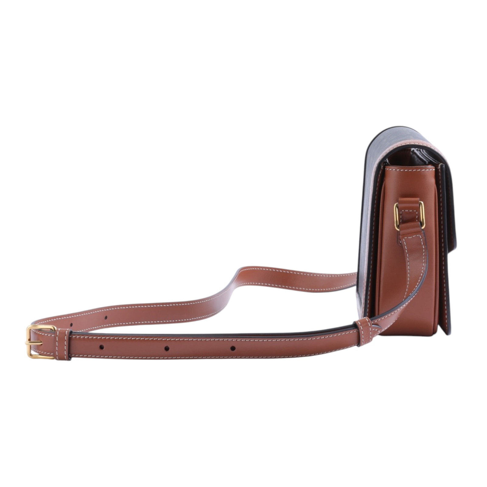 思琳 CELINE 標誌印花 牛皮革 Teen Triomphe 凱旋門 肩背包 188882BZ4 棕拚凱旋門CLASSIQUE TRIOMPHE 防塵袋