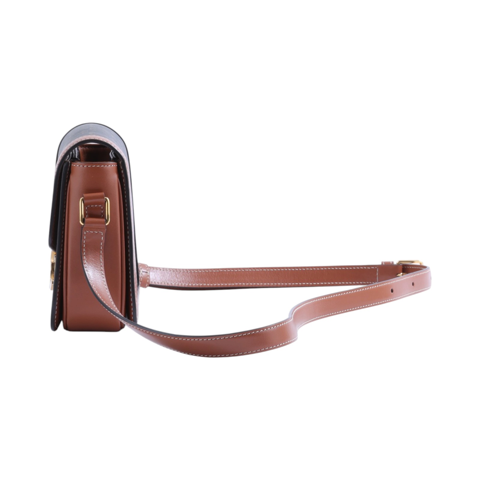 思琳 CELINE 標誌印花 牛皮革 Teen Triomphe 凱旋門 肩背包 188882BZ4 棕拚凱旋門CLASSIQUE TRIOMPHE 防塵袋